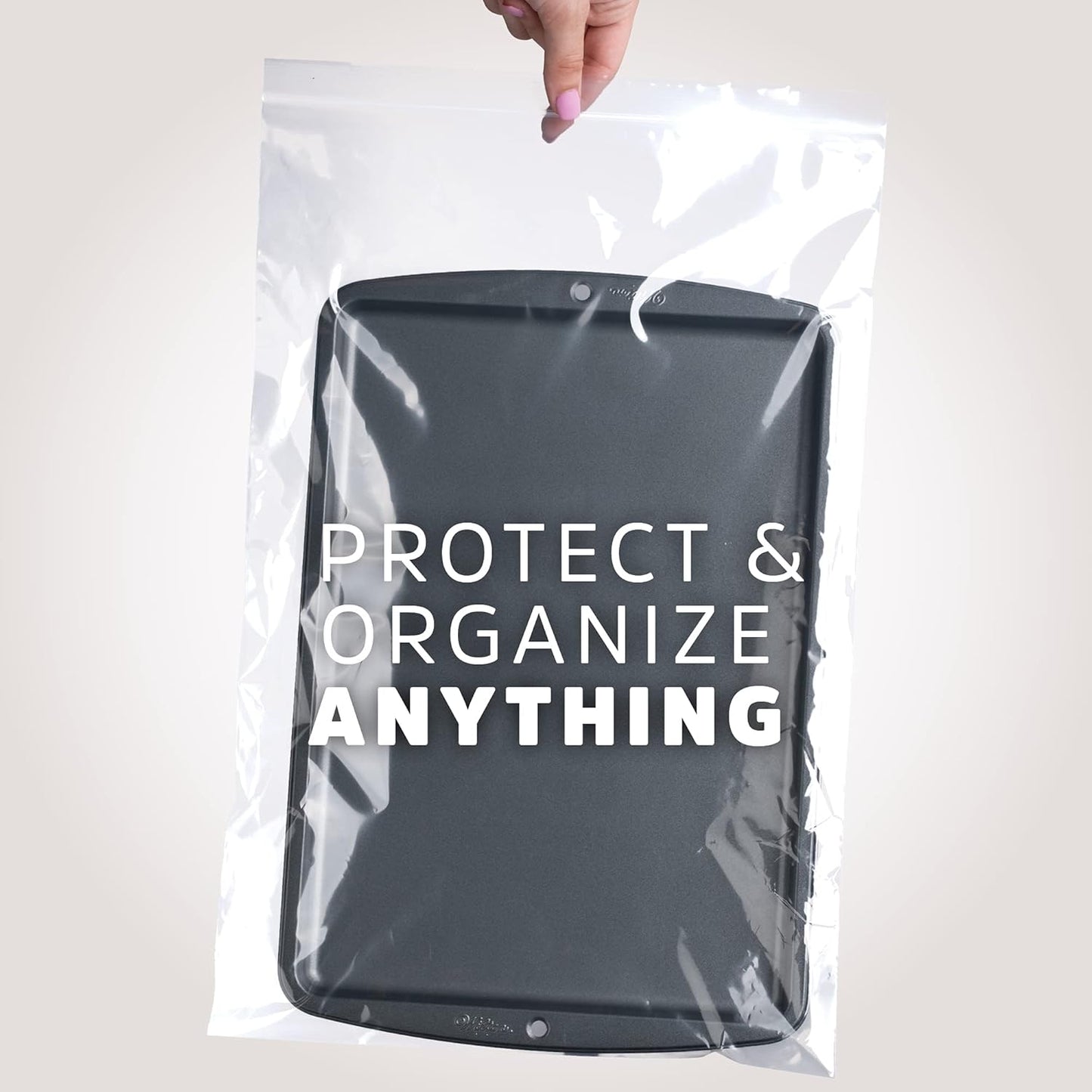 GPI Pack of 100, 2 Gallon, 13" X 15" Clear Plastic Reclosable Zip Bags - Bulk 2 Mil, Large, Strong & Durable Poly Baggies with Resealable Zip Top Lock for Travel, Storage, Packaging & Shipping.