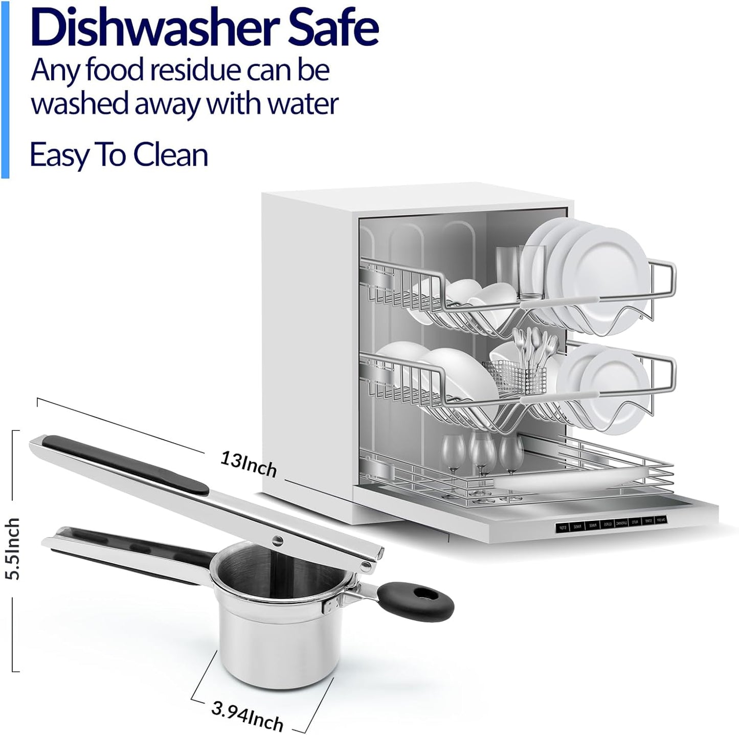 SPEENSUN Potato Ricer, Ricer For Mashed Potatoes, 15 OZ Heavy Duty Stainless Steel Potato Masher Make Fluffy Mashed Potatoes, Fixed Disc Spaetzle Maker Without Messy, With Silicone Handle