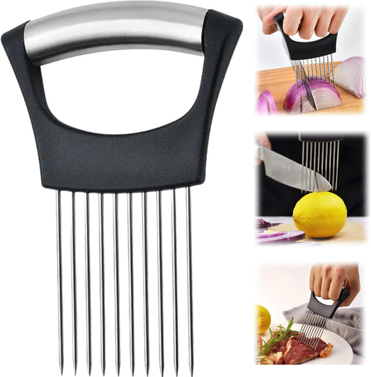 2025 Upgraded Onion Slice, New Stainless Steel Onion Chopper for Slicing, Chopper Slicing Assistant Tool, Cutter for Slicing of Meat, Onion, Potato, Tomato Kitchen Gadgets (1)