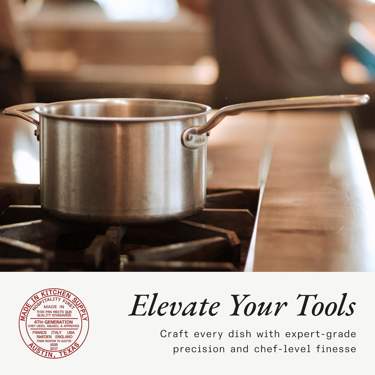 Made In Cookware - 4 Quart Stainless Steel Saucepan with Lid - 5 Ply Stainless Clad Sauce Pan - Professional Cookware - Crafted in Italy - Induction Compatible