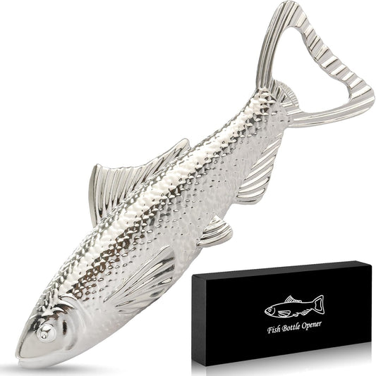 Fish Gifts for Men Fish Beer Bottle Opener, Fishing Gift for Fathers Day Birthday Christmas Valentine Gift for Him Dad Husband Grandpa