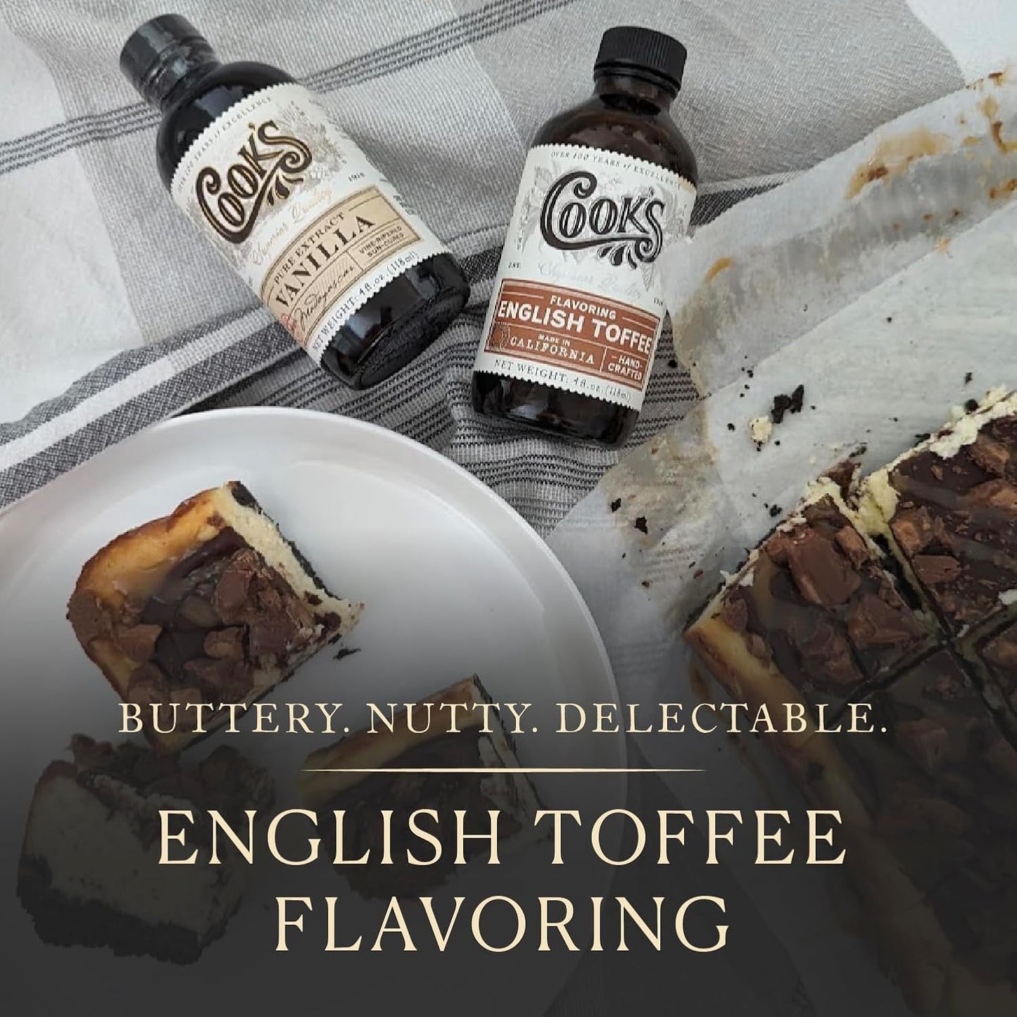 Cook's, English Toffee Flavoring for Baking, Icing, Cinnamon Rolls, Scones, 8 oz