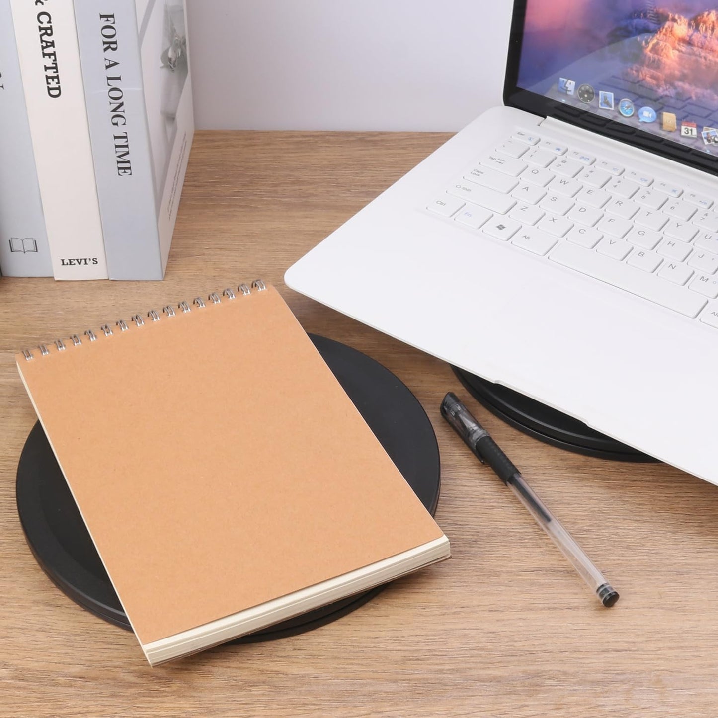 8 Pack 8 Inch Lazy Susan Turntable, Heavy Duty Lazy Susan Turntable Organizer, Premium 8 Inch Rotating Swivel Stand for Table Top, Kitchen, and More