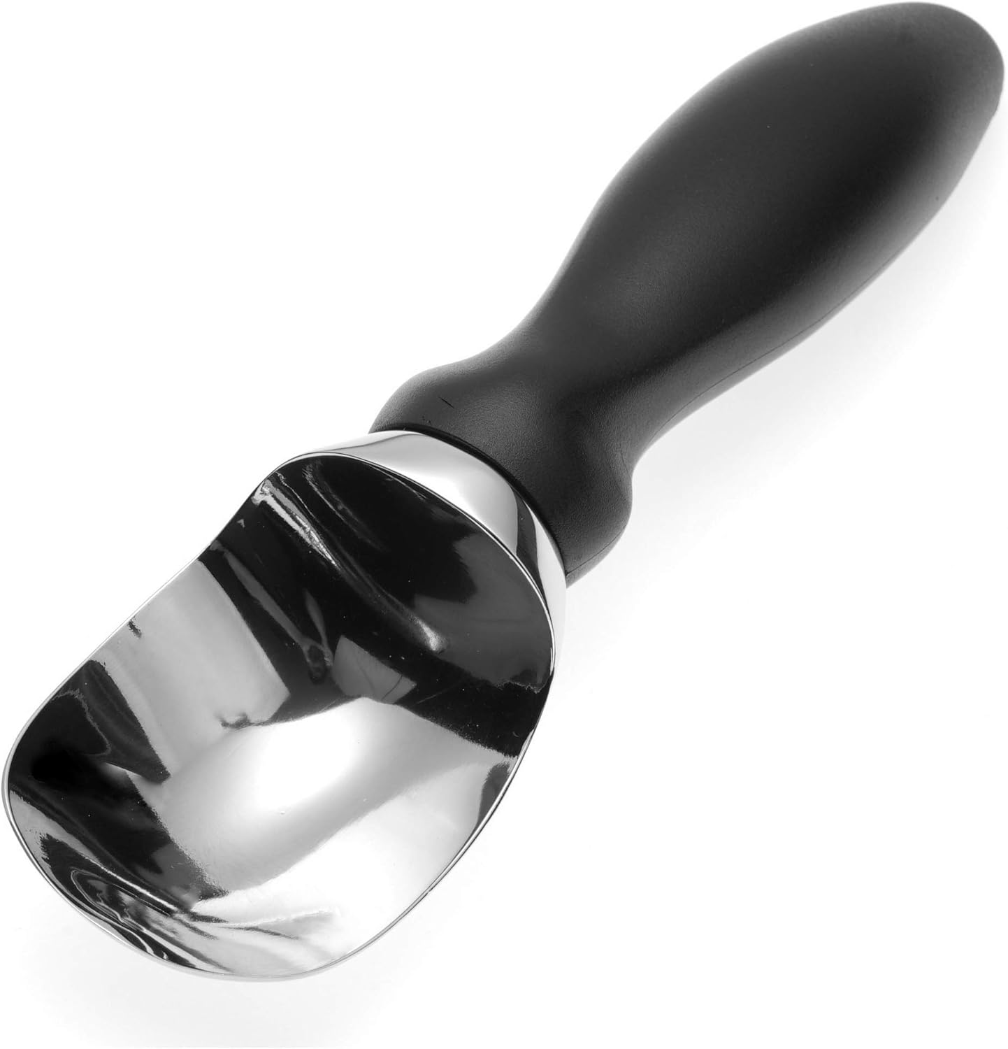 Spring Chef 18/8 Stainless Steel Ice Cream Scoop with Soft Grip Handle - Heavy Duty Ice Cream Scooper for Gelato, Sorbet, Cookie Dough, Melon, Sundae - Dishwasher Safe Kitchen Tool - Black