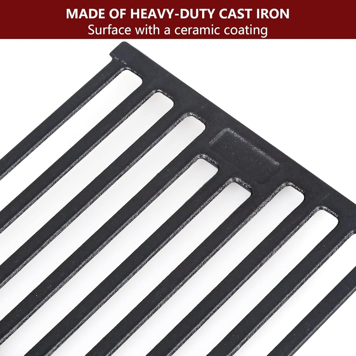 Grill Grates for Char Griller Replacement Parts Cast Iron Chargriller Cooking Grate 2121 2123 2222 2828 3001 3030 3725 4000 5050 5252 5650 9020 Charcoal Smoker Rack BBQ 19 3/4" x 20 1/4"
