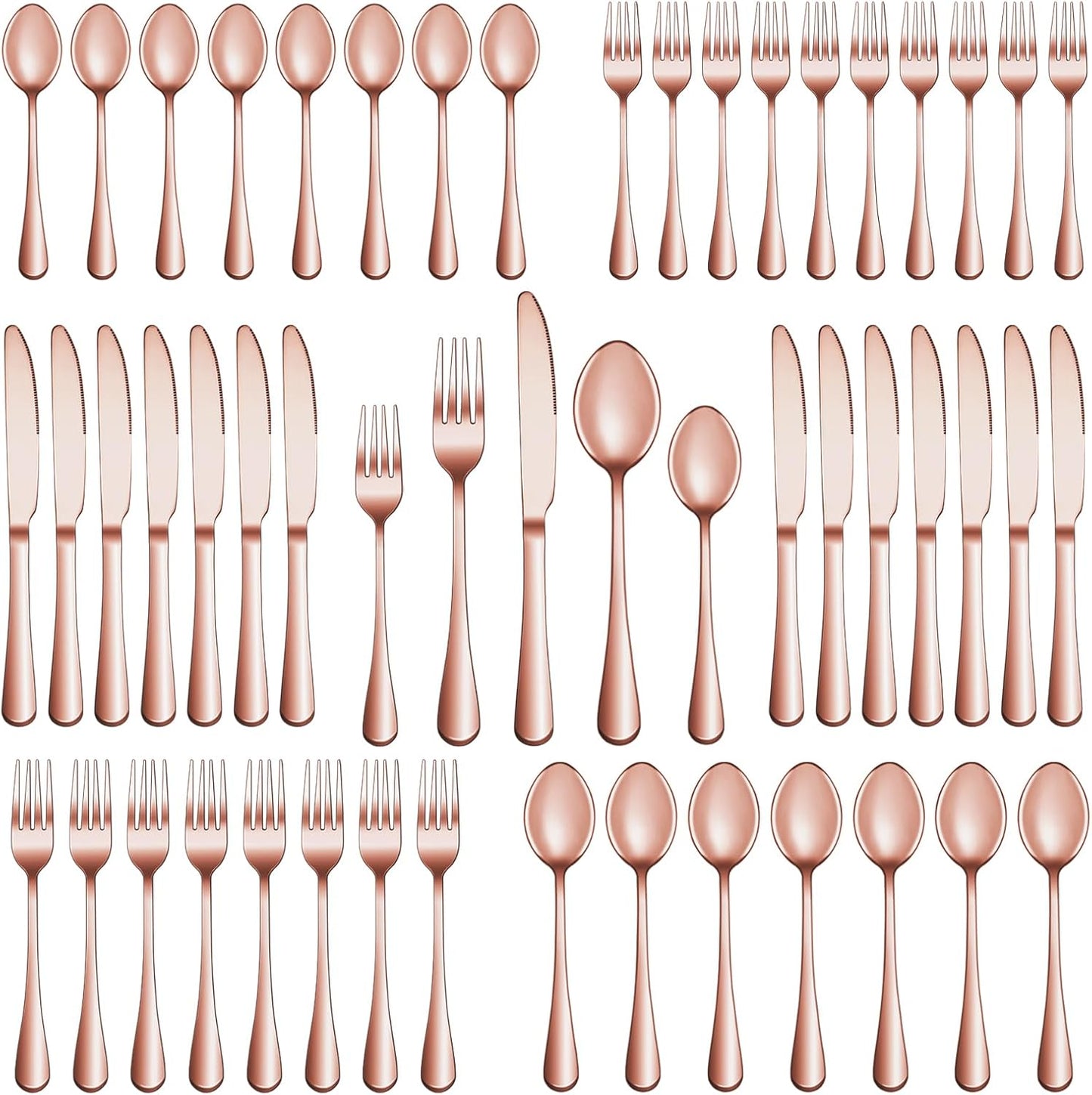 20 Pcs Rose Gold Silverware Set Service for 4, Premium Stainless Steel Flatware Set, Cutlery Utensil Set, Durable Home Kitchen Eating Tableware Set, Include Fork Knife Spoon Set, Dishwasher Safe