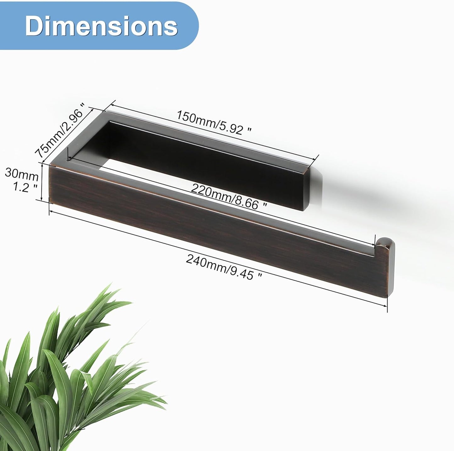 Sayayo Towel Ring for Bathroom, Oil Rubbed Bronze Towel Bar for Bathroom Wall, 10 Inch Hand Towel Holder for Kitchen, SUS304 Stainless Steel Towel Rack Modern Square