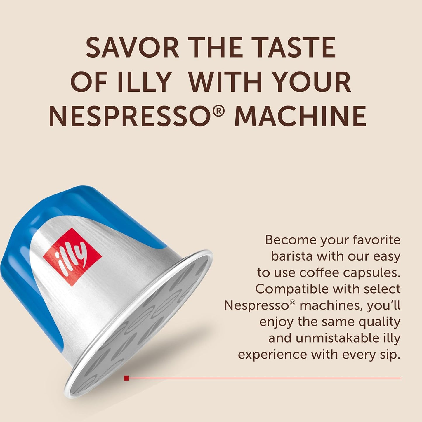 illy Aluminum Espresso Capsules - Compatible with Nespresso Machines - Decaf Coffee - Mild & Balanced - Notes of Caramel and Chocolate - Single Serve Capsules - 10 Count (Pack of 10)