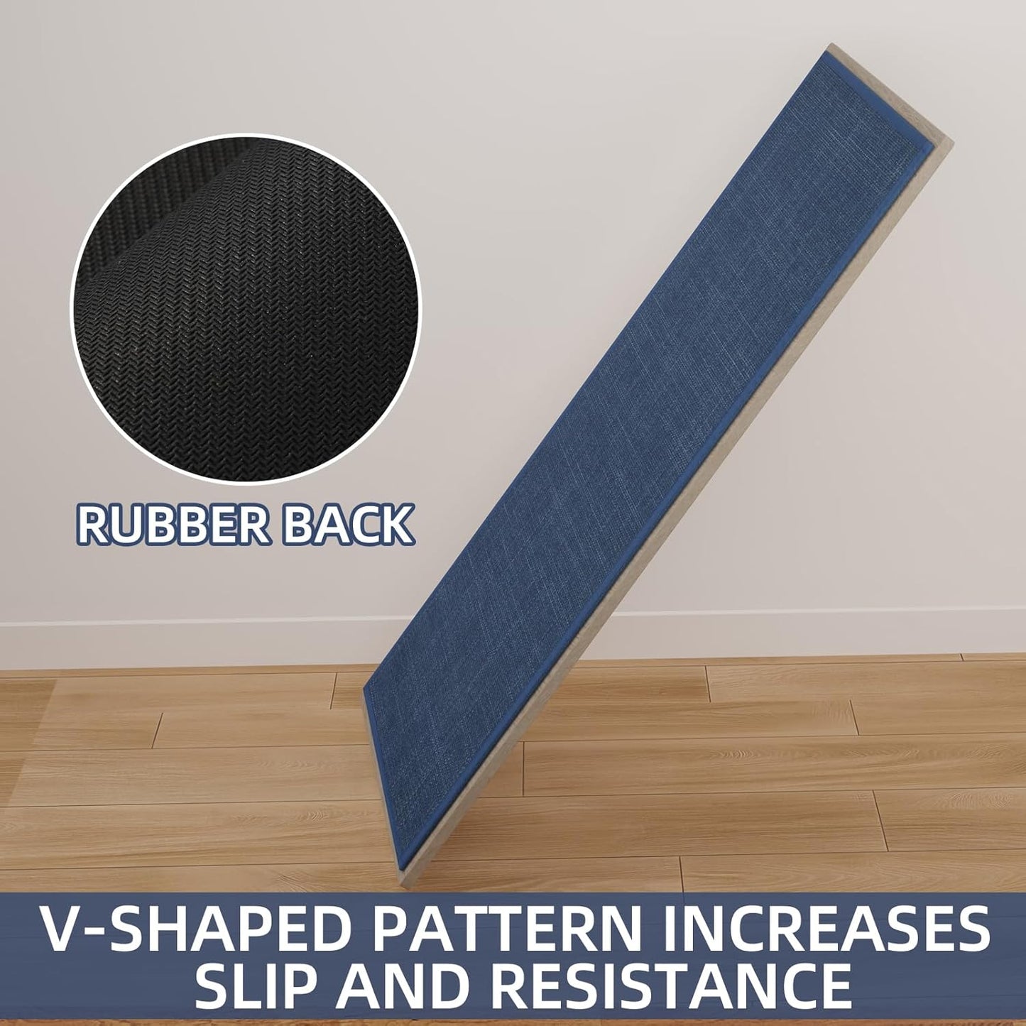 Kitchen Mat, Cushioned Non Slip Rugs for Kitchen Floor, Absorbent Runner Comfort Standing Mats Washable for Kitchen, Office, Home (Dark Blue, 35.4"x71")