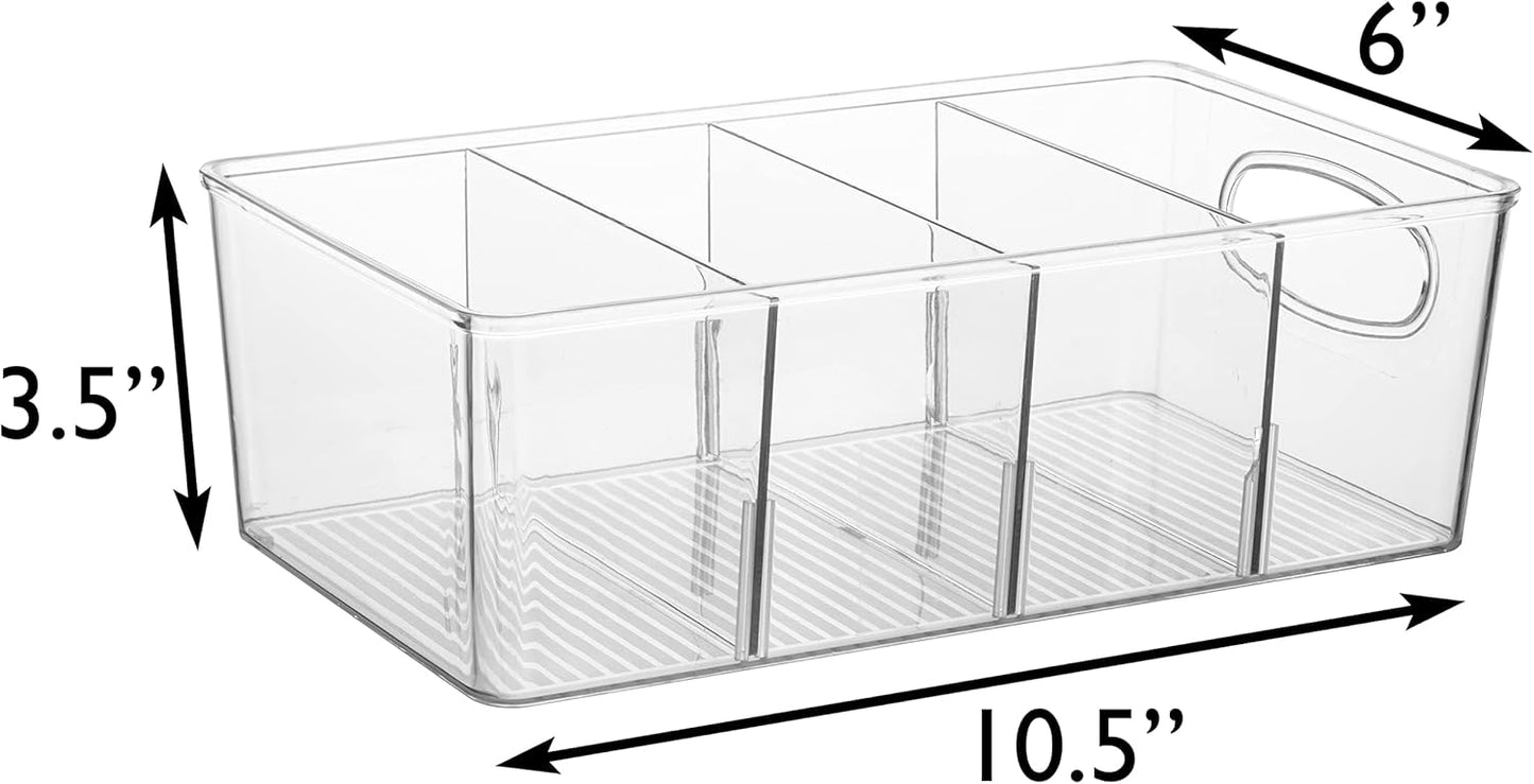 Pantry Organizers and Storage and Cabinet Organizer, 4 Pack - Kitchen Organizers and Storage, Great Fridge or Snack Organizer - Perfect in Refrigerator or Cupboard Shelf