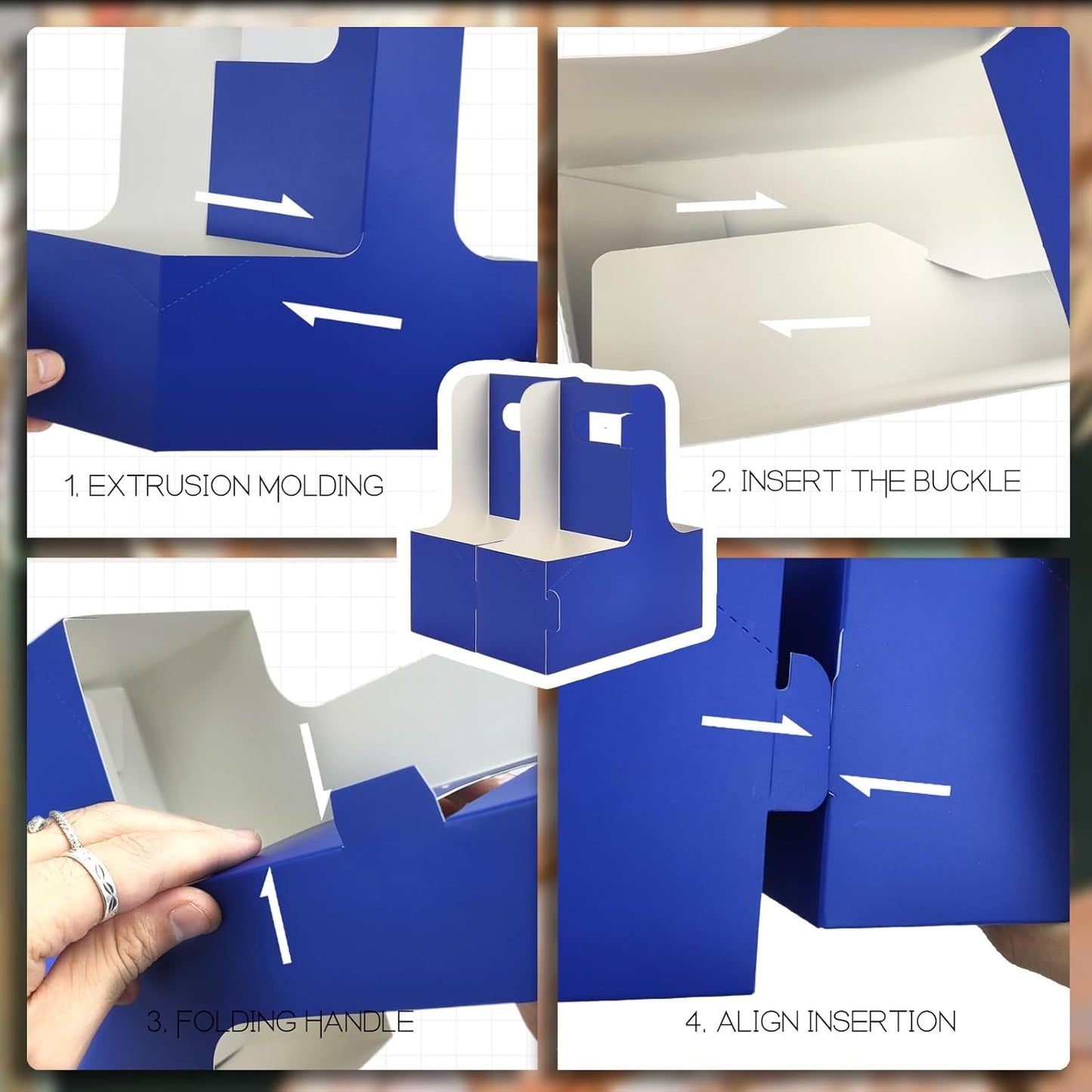 2 Cup Disposable Drink Carrier for Delivery with Handle,30 Count Blue Paperboard Cup Holder,Cup Carriers for Hot or Cold Drinks,Coffee Carrier, Food Delivery,Take Out Cup Carriers (Blue, 30 PCs)