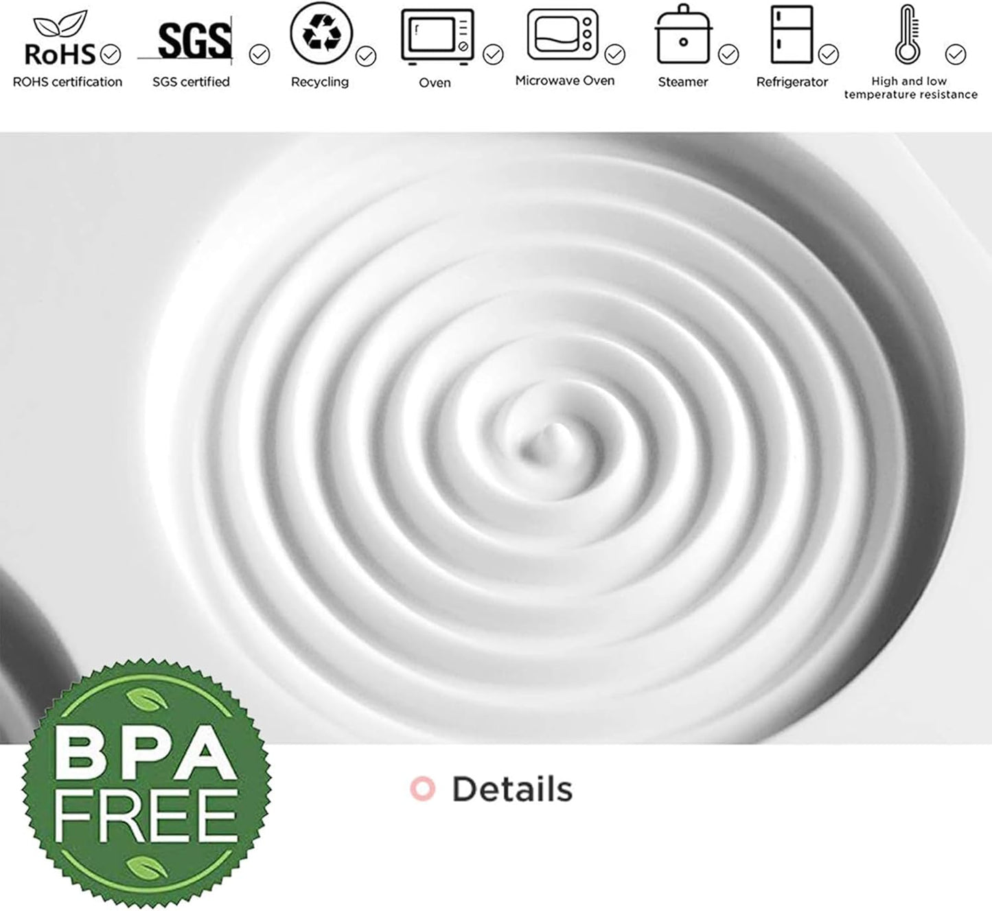 OCPO KITCHEN Spiral Silicone Molds for Baking Mousse Cake, 3D Tourbillon Silicone Baking Molds for French Dessert Pastry Chocolate Cupcake Ice Cream Cake Decoration Mold Spiral Shape (6-Cavity)