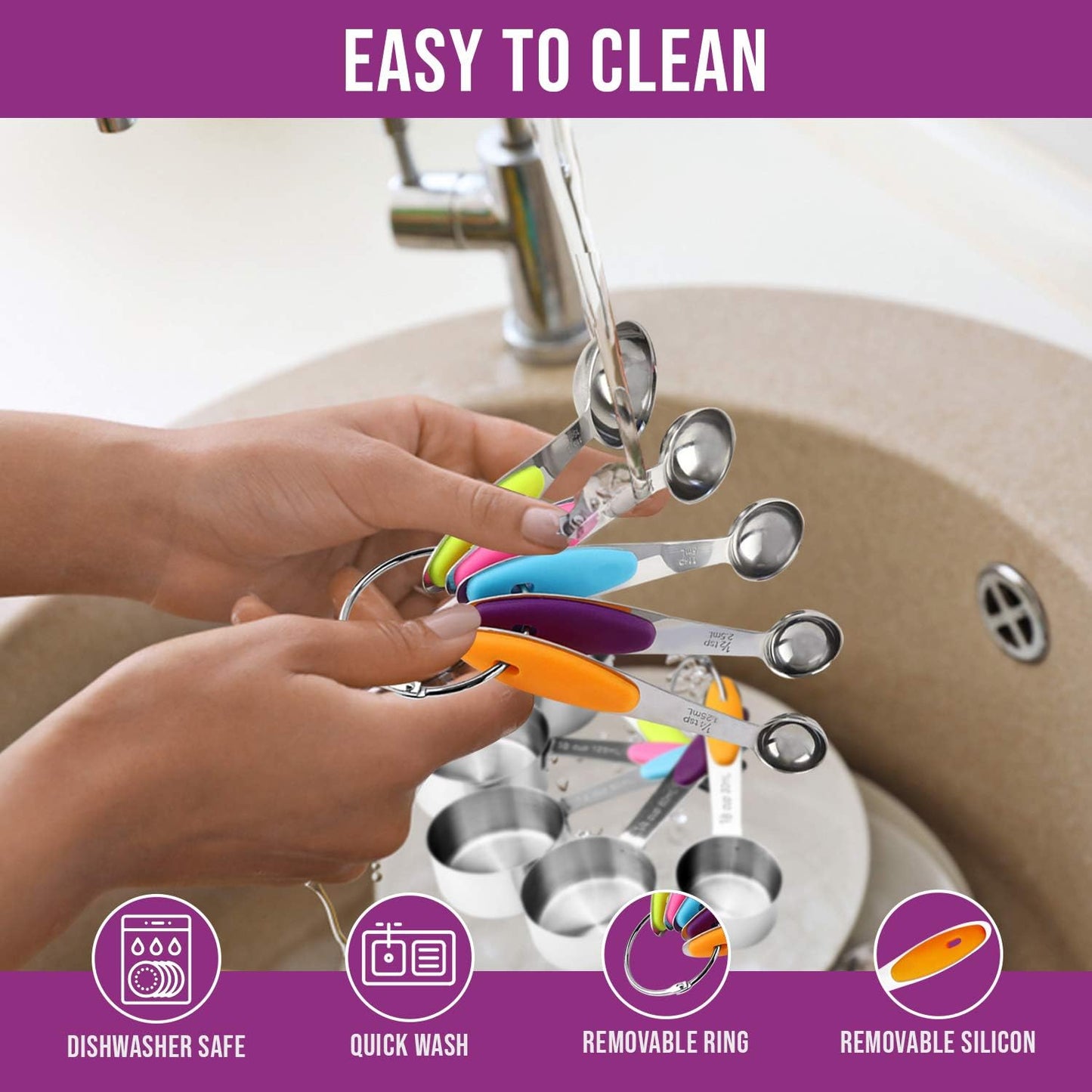 Measuring Cups and Spoons Set 13 Piece. Includes 10 Stainless Steel Measuring Spoons and Cups Set and 3 Plastic Measuring Cup. Liquid Measuring Cups Set and Dry Metal Measuring Cup Set