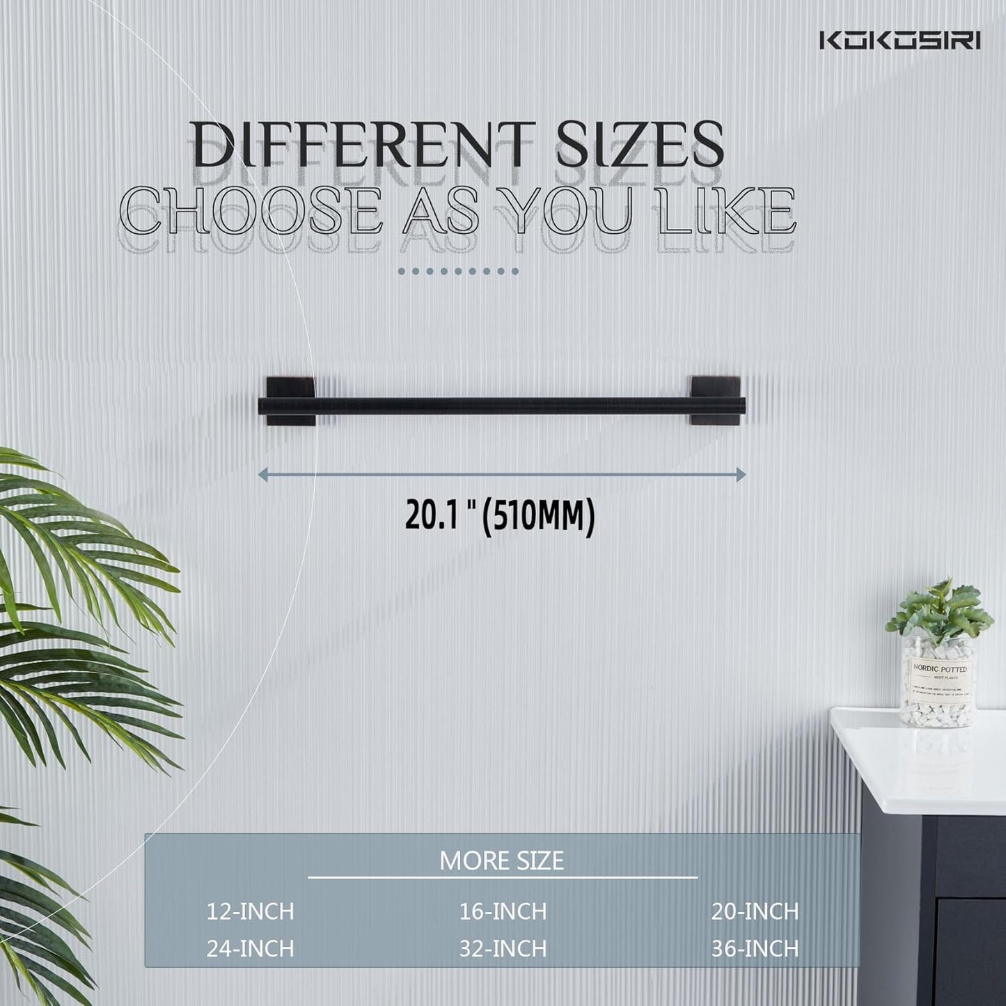 KOKOSIRI Towel Bar Bathroom Towel Holder for Bath Kitchen Cabinet Towel Rails 20 Inch Oil Rubbed Bronze Stainless Steel B4005ORB-L20