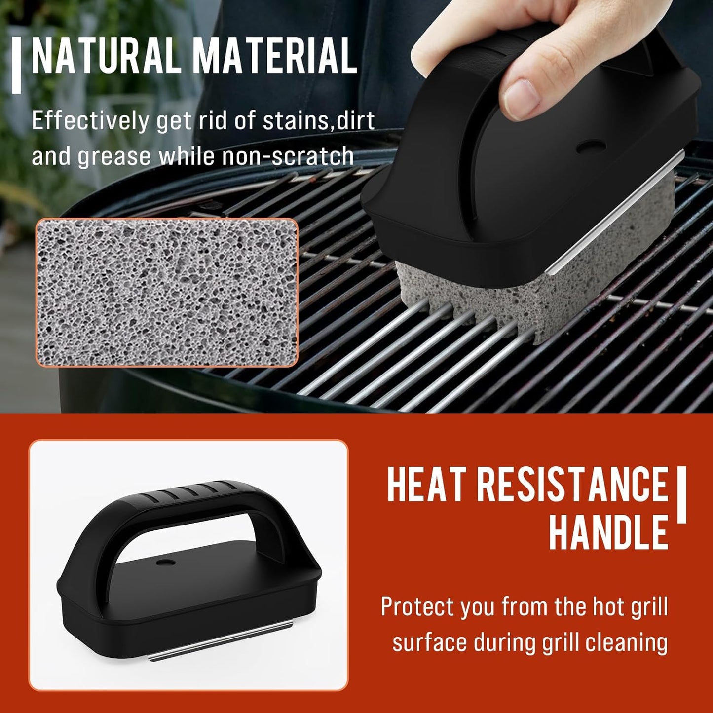 Griddle Cleaning Kit for Blackstone, Flat Top Grill Cleaning Kit with Grill Stone, Griddle Scraper & Griddle Brush Easy to Remove Stain