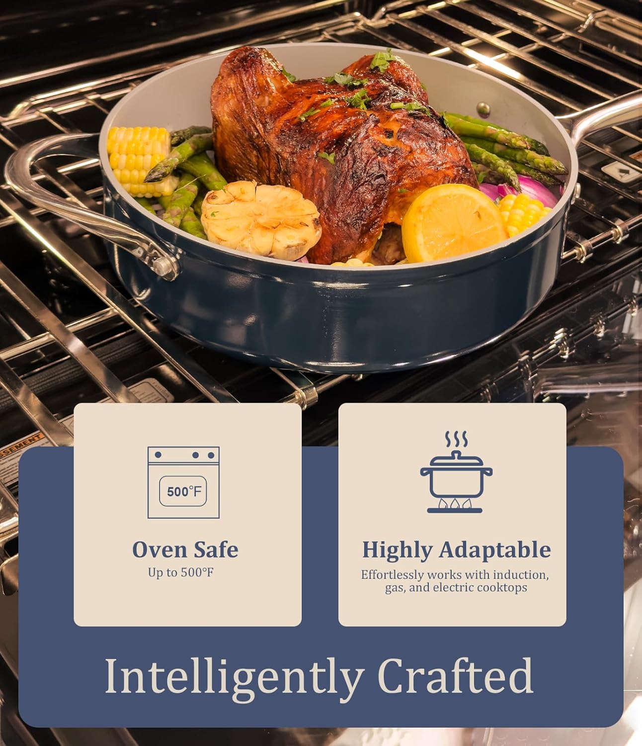 3.5qt Nonstick Ceramic Sauce Pan with Lid (8.19") Even Heat Distribution Non Toxic PFAS Free Healthy Cooking Pot for All Stovetops (Induction/Gas/Electric) Oven Safe 500°F, Avocado Green