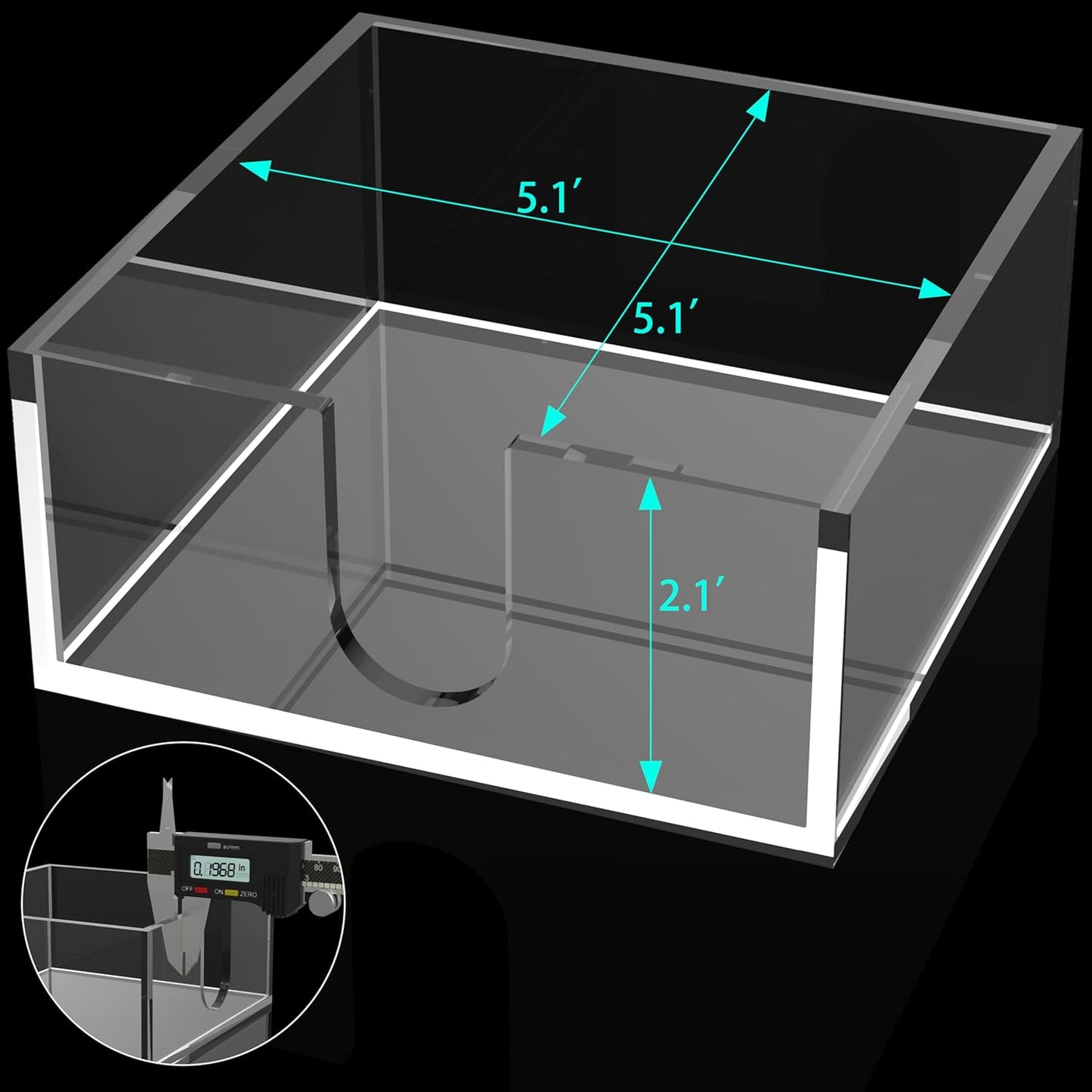 Rubtlamp 2Pcs Acrylic Napkin Holder Bathroom - 0.2Inch Thickness Acrylic Guest Towel Napkin Holder - Hand Towel Tray for Kitchen, Parties, Weddings, Party, Hotel, Restaurant (Clear, 5.5”X5.5”X2.5”)
