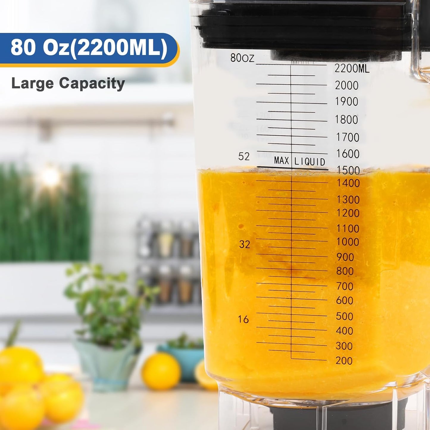 CRANDDI Smart Commercial Blender Digital Touch Screen with Removable Cover, 80oz Capacity, 3 Pre-Set Program with Smoothie, Juice, Cleaning and More, 1500W, 120V, K85TS (Grey)