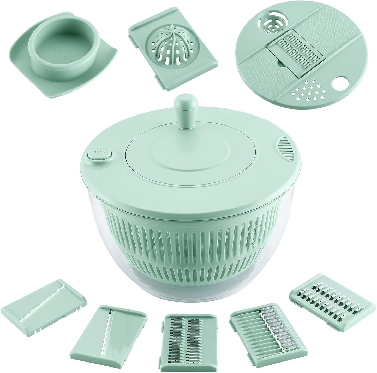 Salad Lettuce Spinner,Fruit Washing Bowl with Strainer,Vegetables Fruit Washer,5.3Qt Large Salad Spinner