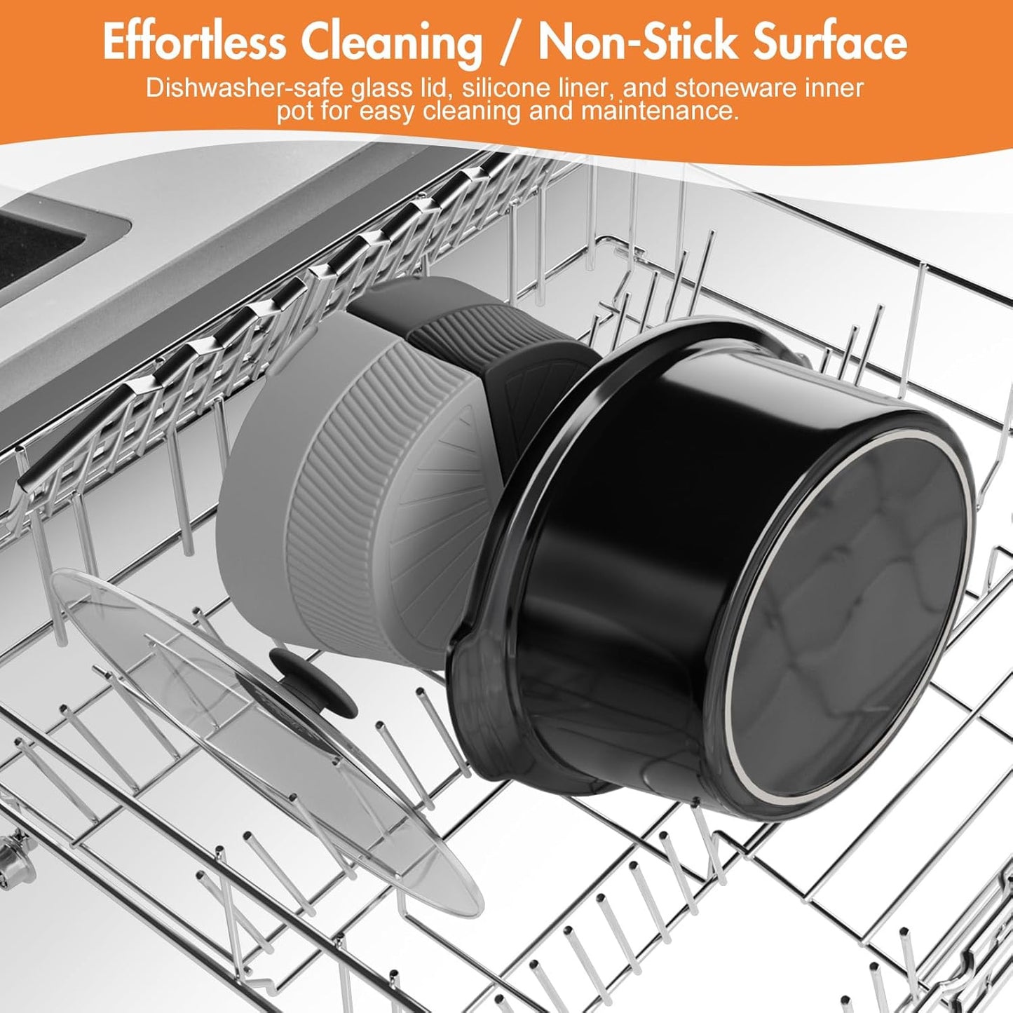 7-Quart Oval Slow Cooker Electric with Nonstick Removable Pot, 3 Temp Settings, Programmable, Dishwasher Safe