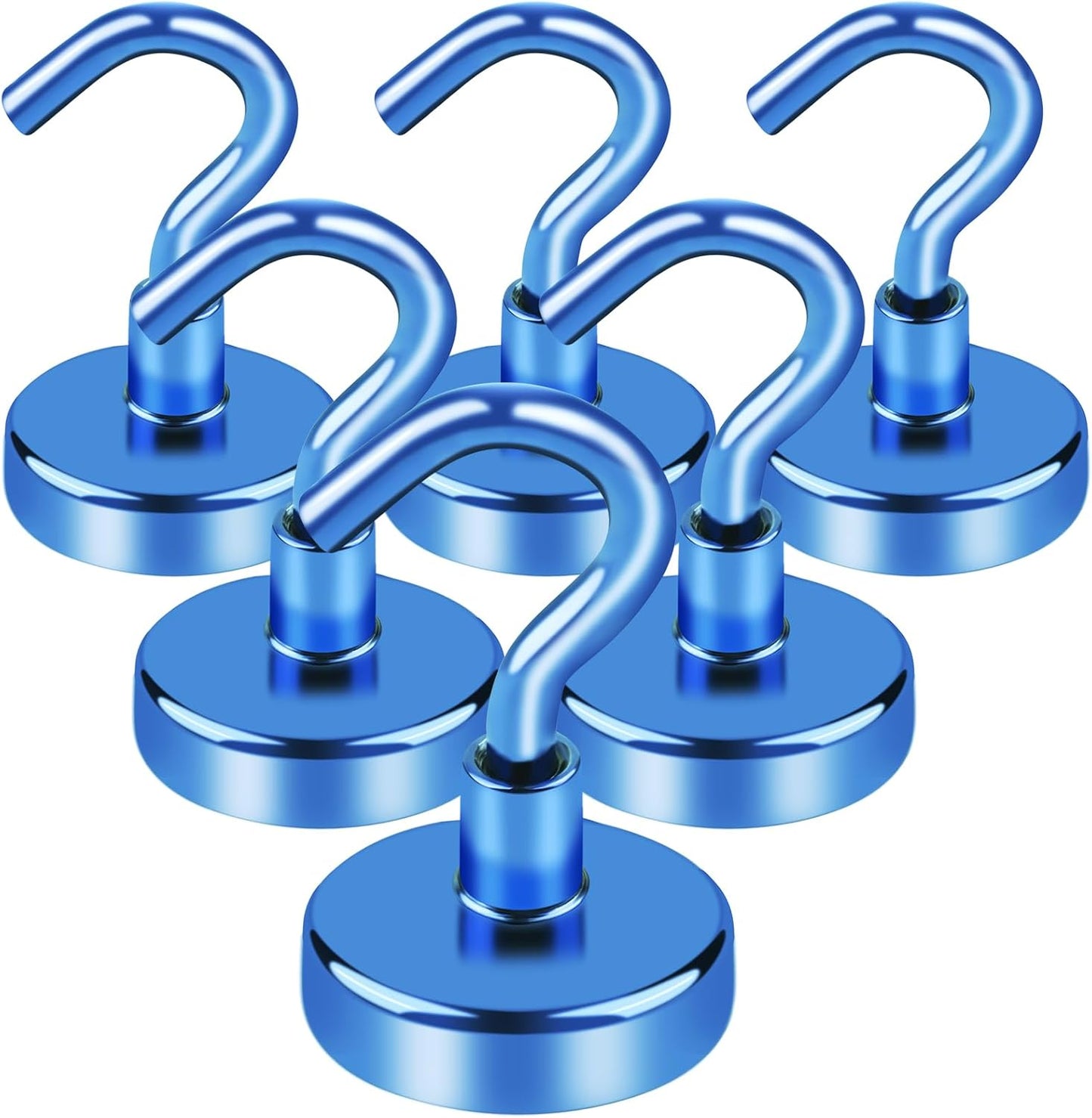 LOVIMAG Cruise Essentials, 40Lbs Blue Cruise Magnets, Magnet Hooks for Cruise Cabin,Strong Magnetic Hooks for Hanging Cruise Lanyard, Fridge, Ceiling, 6 Pack