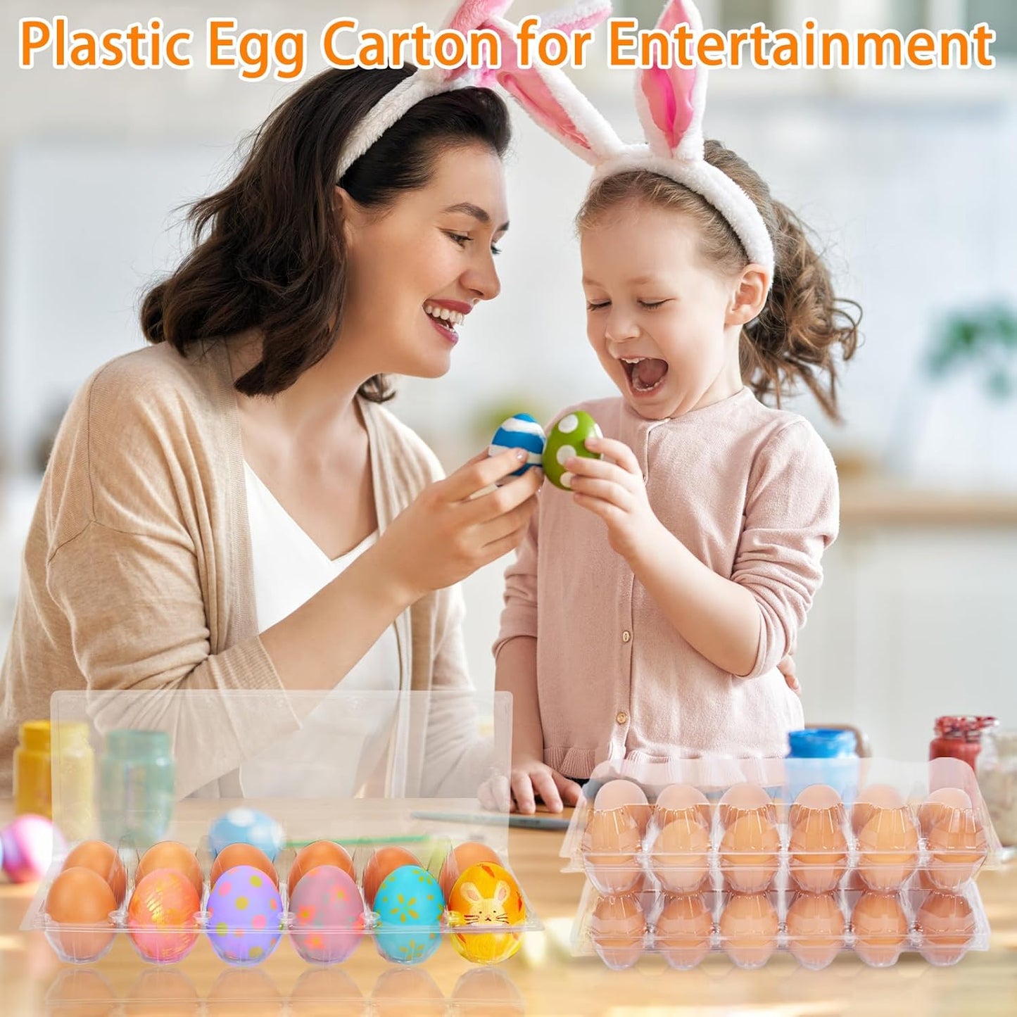 60Pack Jumbo Egg Cartons Duck Egg Cartons Extra Large Egg Containers XL Egg Tray Holders for Home Ranch Chicken Farm, Commercial Business Market Display, 2x6 Grids