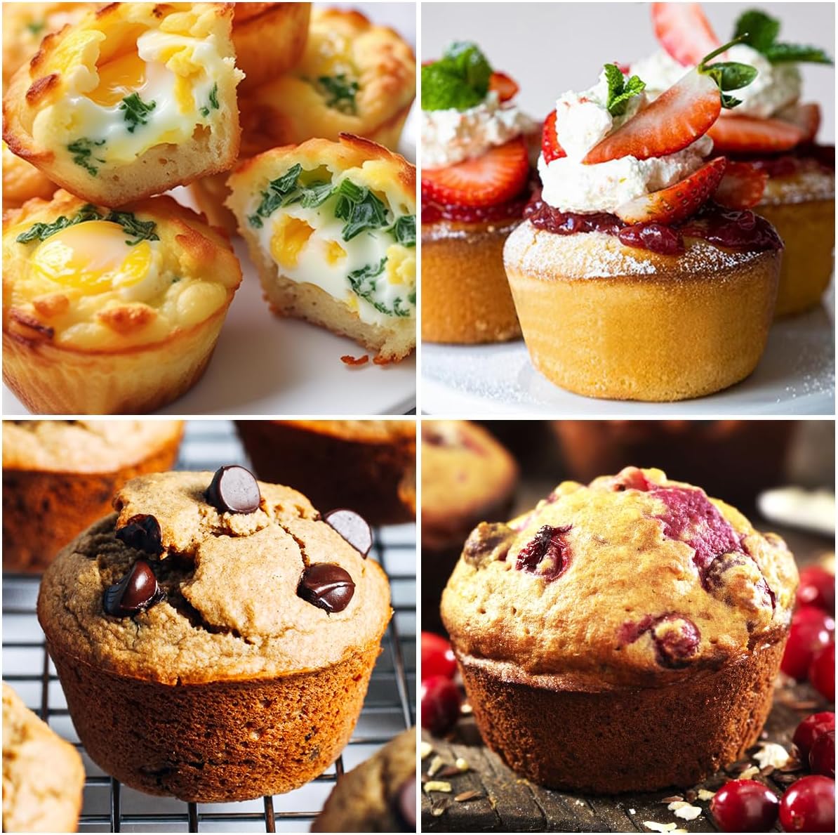 Silicone Muffin Pans for Baking, Metal Reinforced Frame Regular 24 Cups & Mini 12 Cups Cupcake Pan Nonstick Muffin Pan for Homemade Baking Easy to Handle