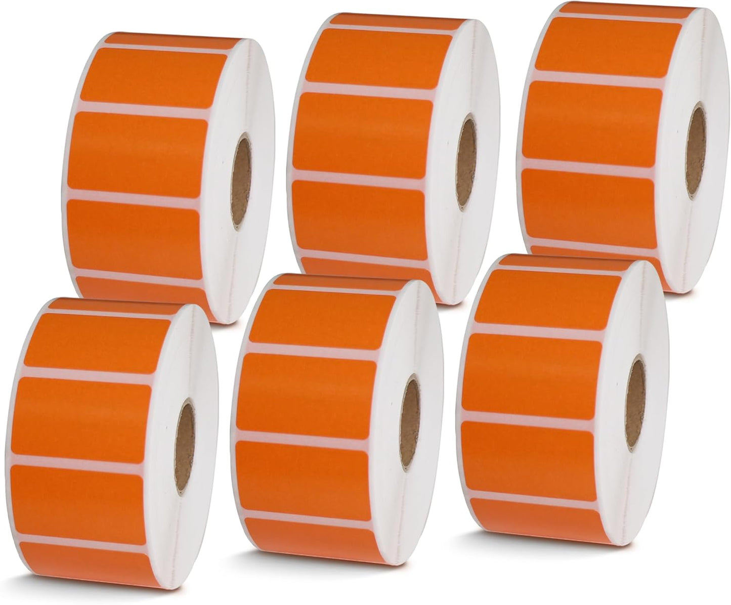 BETCKEY - 1.5" x 0.85" All Purpose Labels Compatible with Zebra & Rollo Label Printer,Premium Adhesive & Perforated[Orange, 6 Rolls, 9000 Labels]