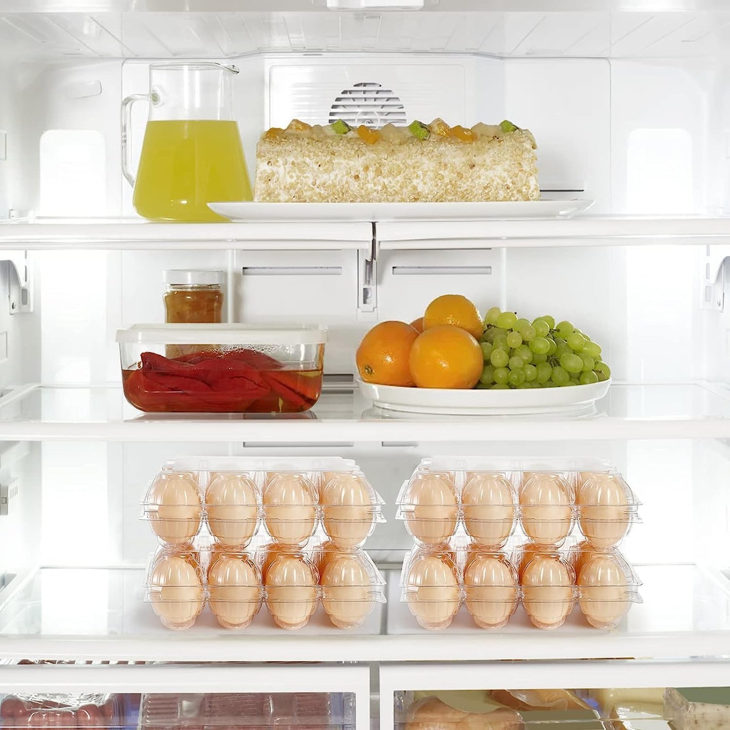 Youeon 60 Pcs Plastic Egg Cartons 12 Count, Clear Egg Cartons for Chicken Eggs 3x4 Grid, Reusable Eggs Carton Bulk Perfect for Family, Farm, Markets, Display, Camping -Medium