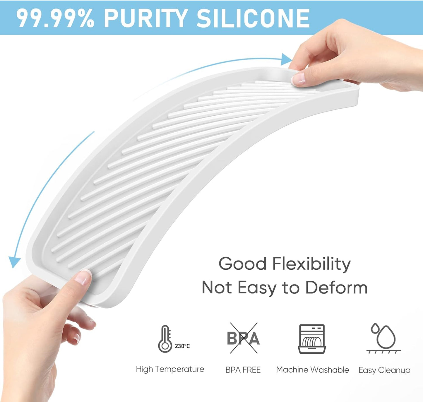 EG-SIPRO Silicone Sponge Holder, Kitchen Sink Organizer Tray, Sponge Caddy for Bathroom Counter, Dish Soap Holder, Scrubber, Soap Dispenser, Scouring Pad