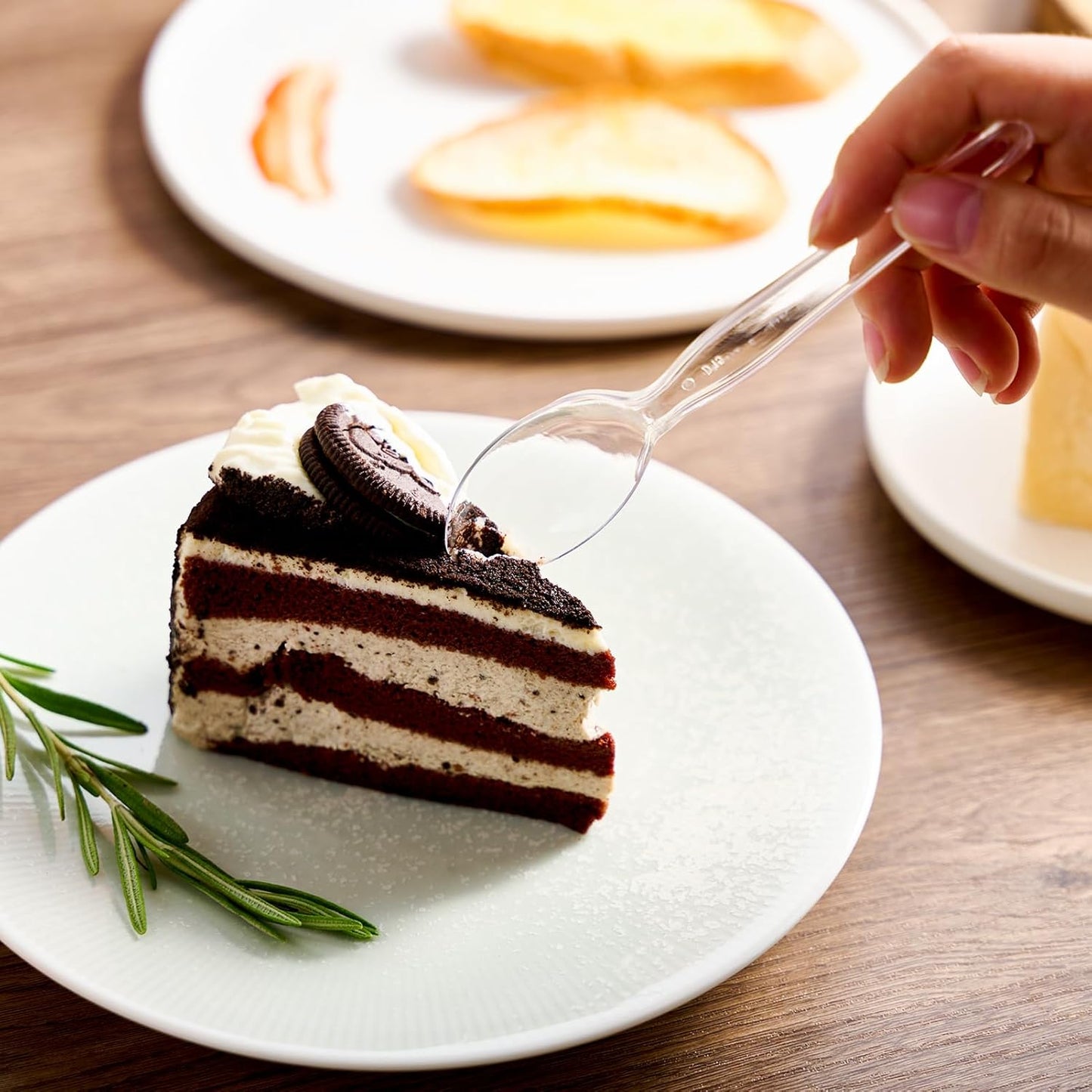 JOLLY CHEF [300 Count] Clear Plastic Spoons, Heavy Duty Disposable Spoons Utensils, Clear Plastic Silverware Bulk for Party, Birthday, Wedding