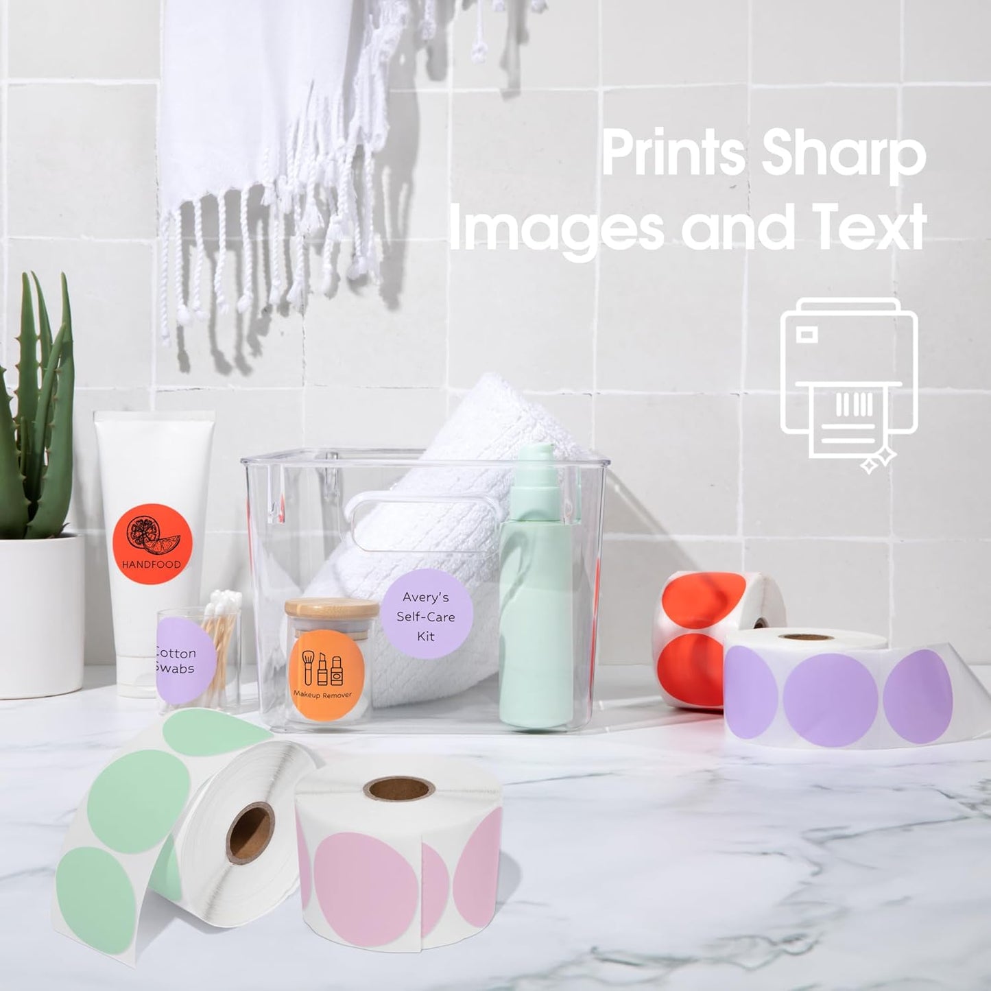 Spartan Industrial 2" Round Direct Thermal Yellow Labels | Perforated Custom Circle Logo Stickers - Works with Rollo, Zebra, MUNBYN Desktop Printers - 2 Rolls, 750/Roll