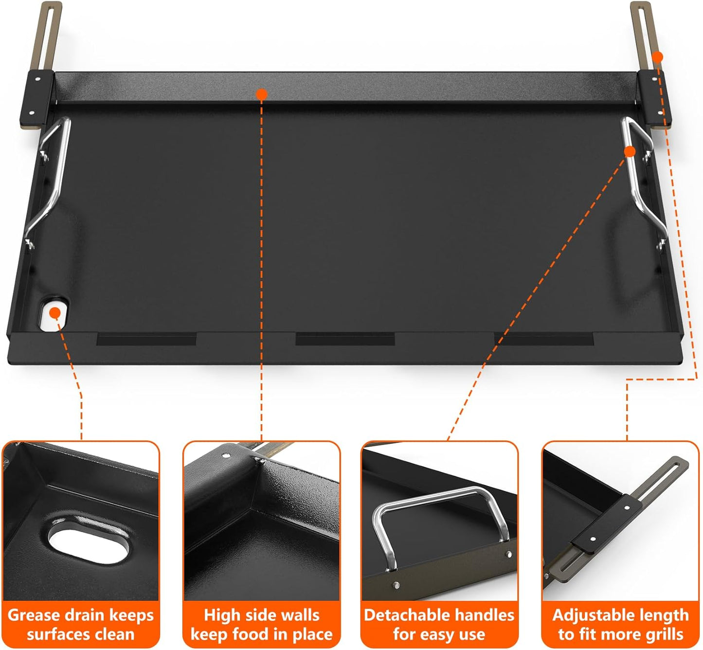 Stanbroil Full Size Griddle Insert for Most 4-Burner Gas Grill Universal Flat Top Grill Griddle for Weber, Royal Gourmet, Cuisinart, Char-Broil, Nexgrill, Napoleon, Dyna-Glo, Monument Grills and More