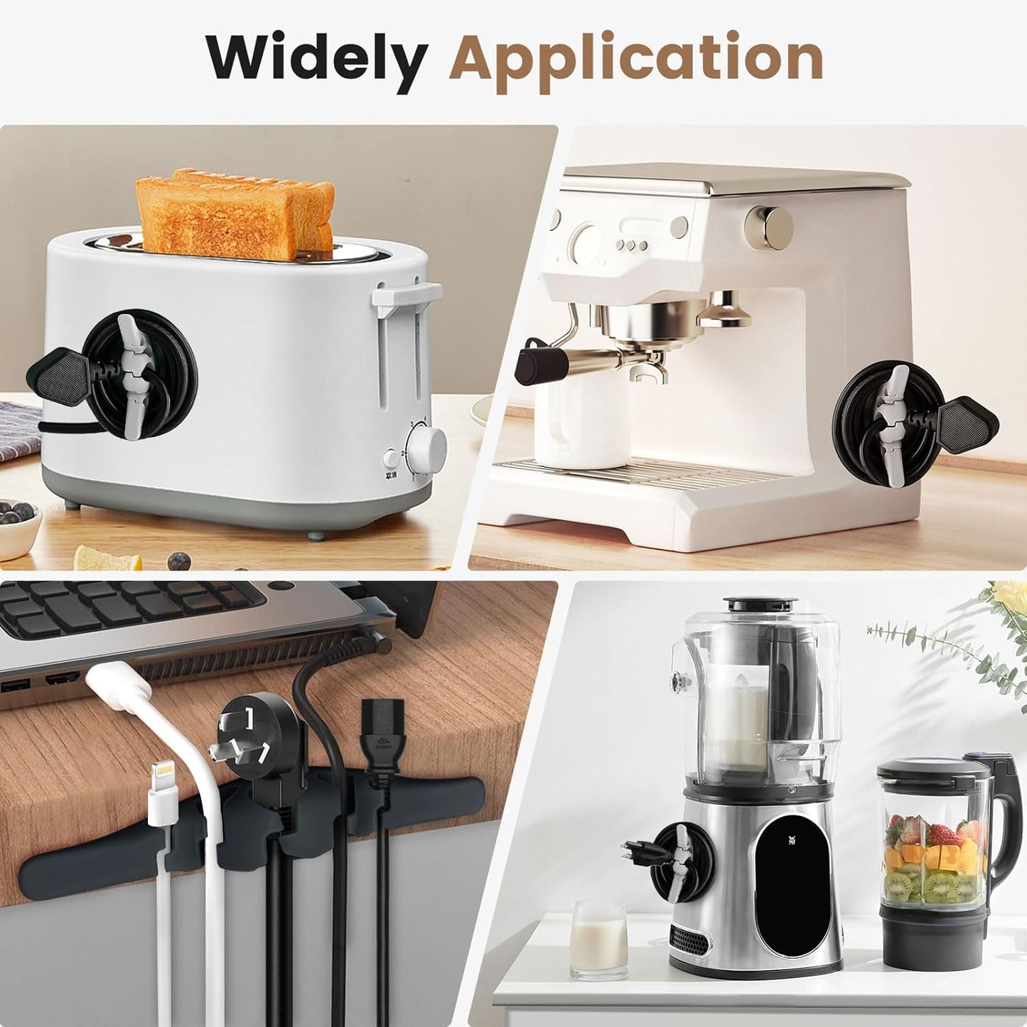 Cord Organizer for Appliances,Wire Organizers for Appliances, Kitchen Appliance Cord Organizer for Mixer,Blender,Coffee Maker,Pressure Cooker,Must-Have Kitchen Accessories for Daily Life（6 Packs）