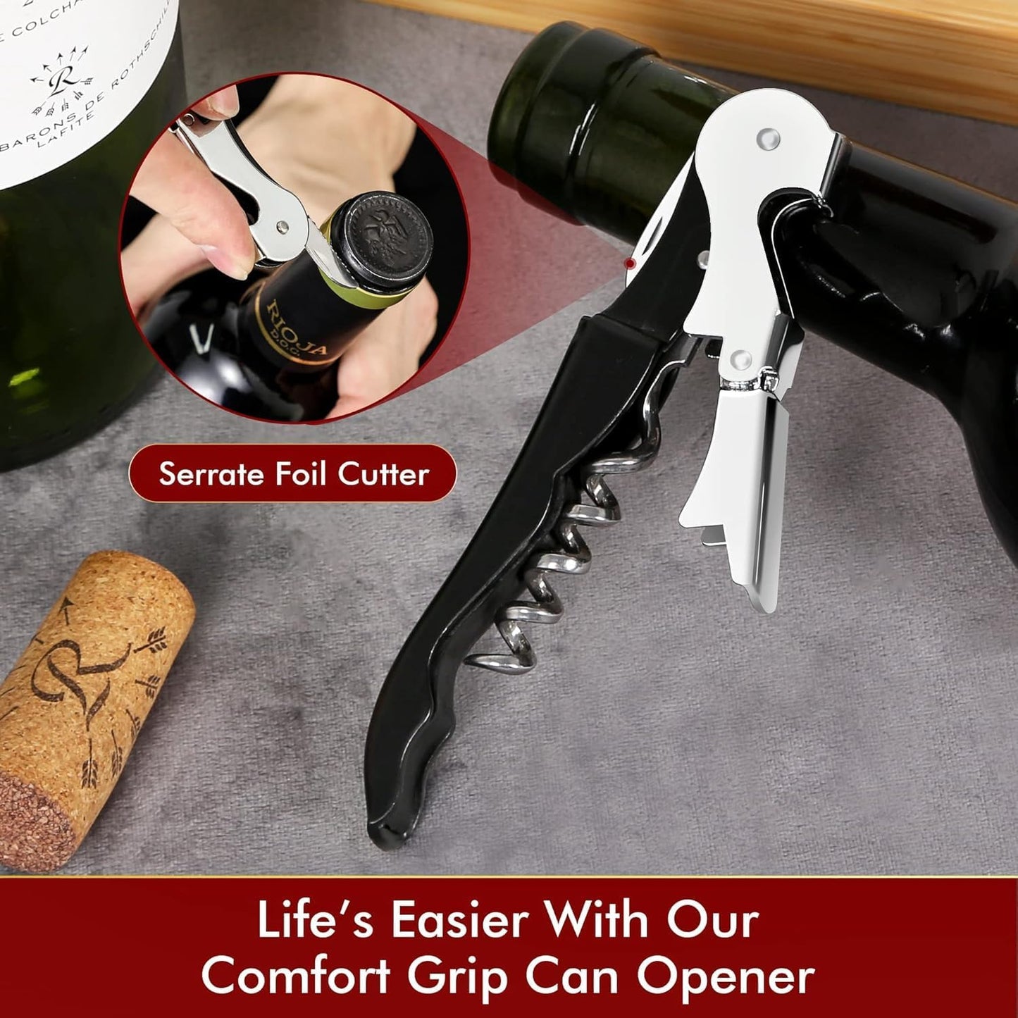 Professional Waiter Corkscrew Wine Openers Set (50 PCS),Upgraded with Heavy Duty Stainless Steel Hinges Wine Key for Restaurant Waiters, Sommelier, Bartenders