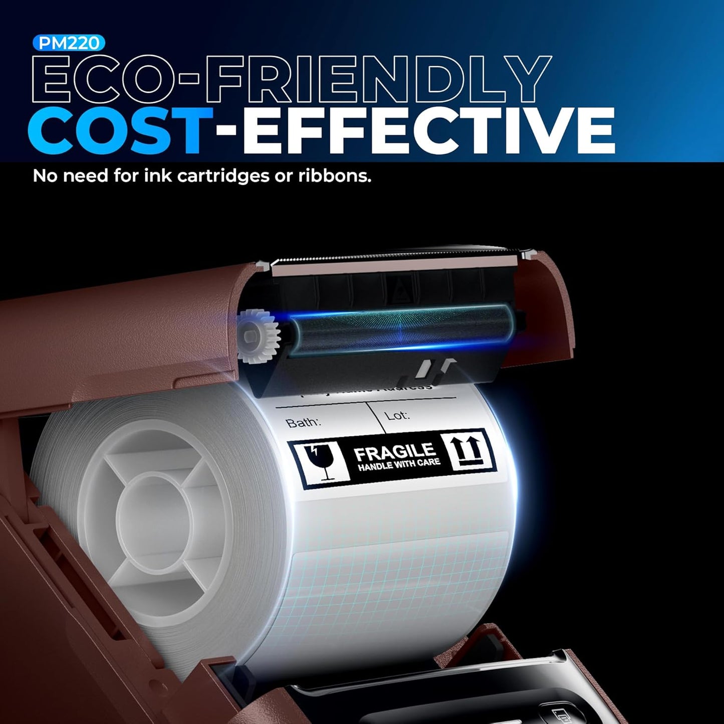 Nelko Label Maker Machine with Tape, PM220 Bluetooth Label Printer, 2 Inch Portable Thermal Printer for Small Business, Address, Logo, Clothing, Sticker Printer for Phones & PC, 1 Count, Maroon