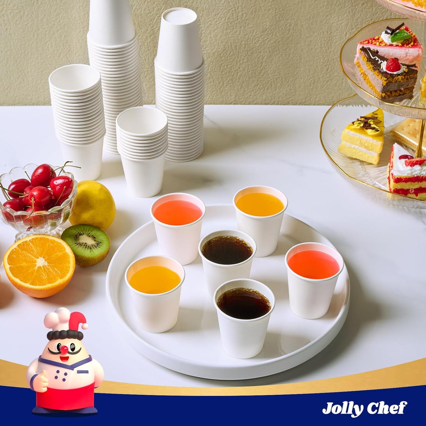 JOLLY CHEF 800 Pack Disposable Bathroom Cups 3 oz, Small Mouthwash Paper Cups for Party, Picnic, BBQ