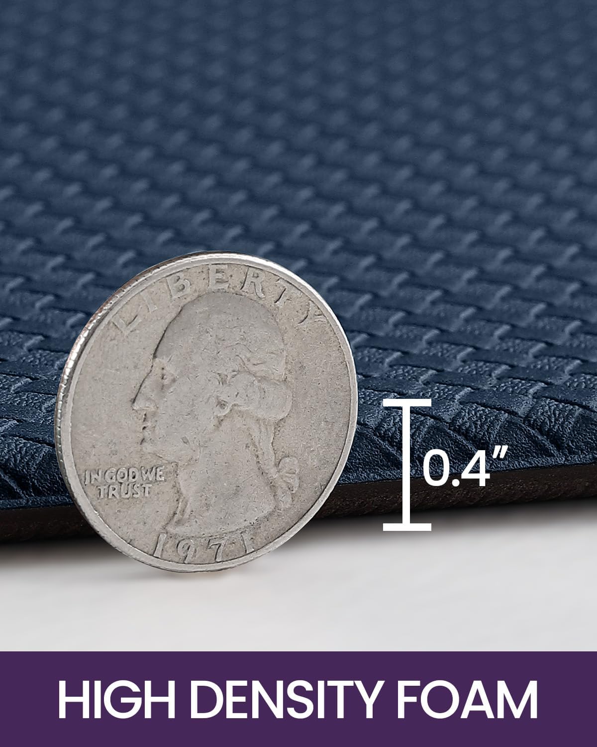 DEXI Kitchen Floor Mats Cushioned Anti Fatigue,17x29+17x59, Standing Runner Rug Waterproof, Comfort Memory Foam Padded for Front Sink Laundry Set of 2, Navy