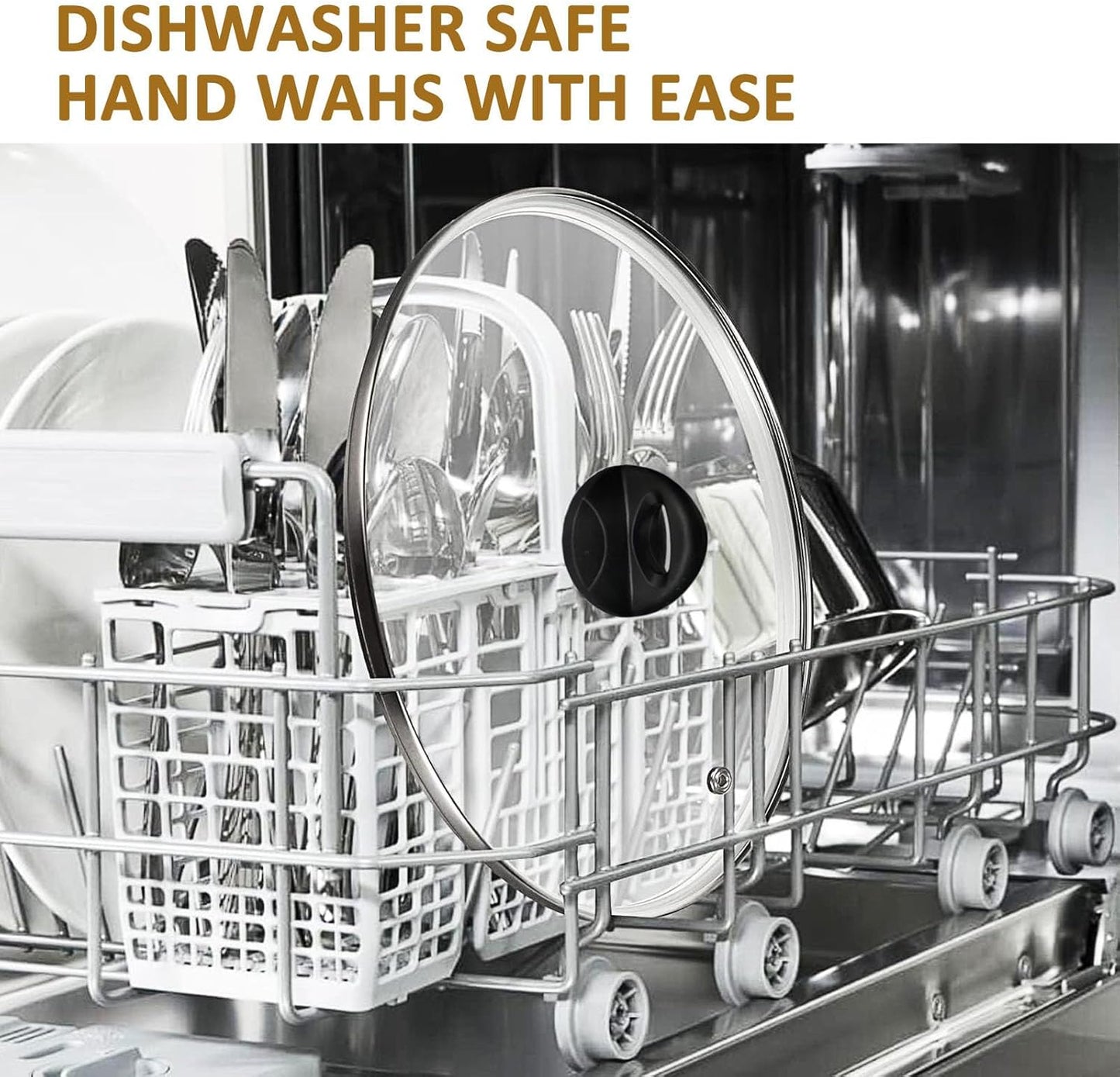 Glass Lids for Pot and Pan, 8, 9.5, 10.25, 11, 12, 12.6, 13.5, 14 Inch Tempered Replacement for Covers Kitchen Cookware, Frying Pan, Wok, Skillet (12.5 Inch)