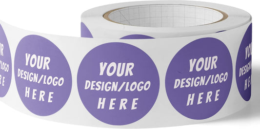 150 Custom Circle/Square BOPP Roll Labels- Personalized Stickers for Business Logo, Party, Wedding Favor, Baby Shower-Any Design Text + Image, Matte/Gloss Finish (4 * 1.5 Inch)