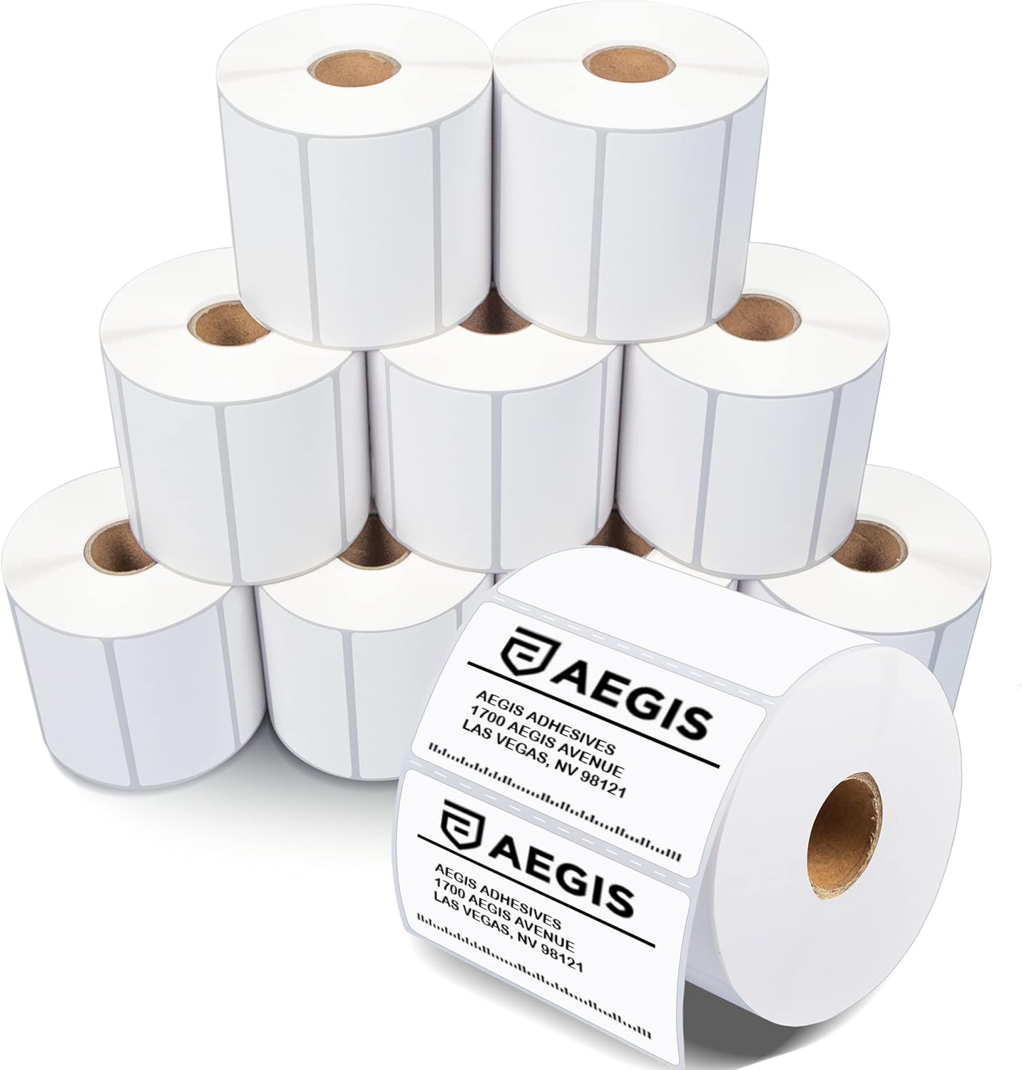 Aegis Adhesives - 3” X 1.5” Direct Thermal Labels for Shipping & Postage, Perforated & Compatible with Rollo, Zebra, & Other Desktop Label Printers (10 Rolls, 900/Roll)
