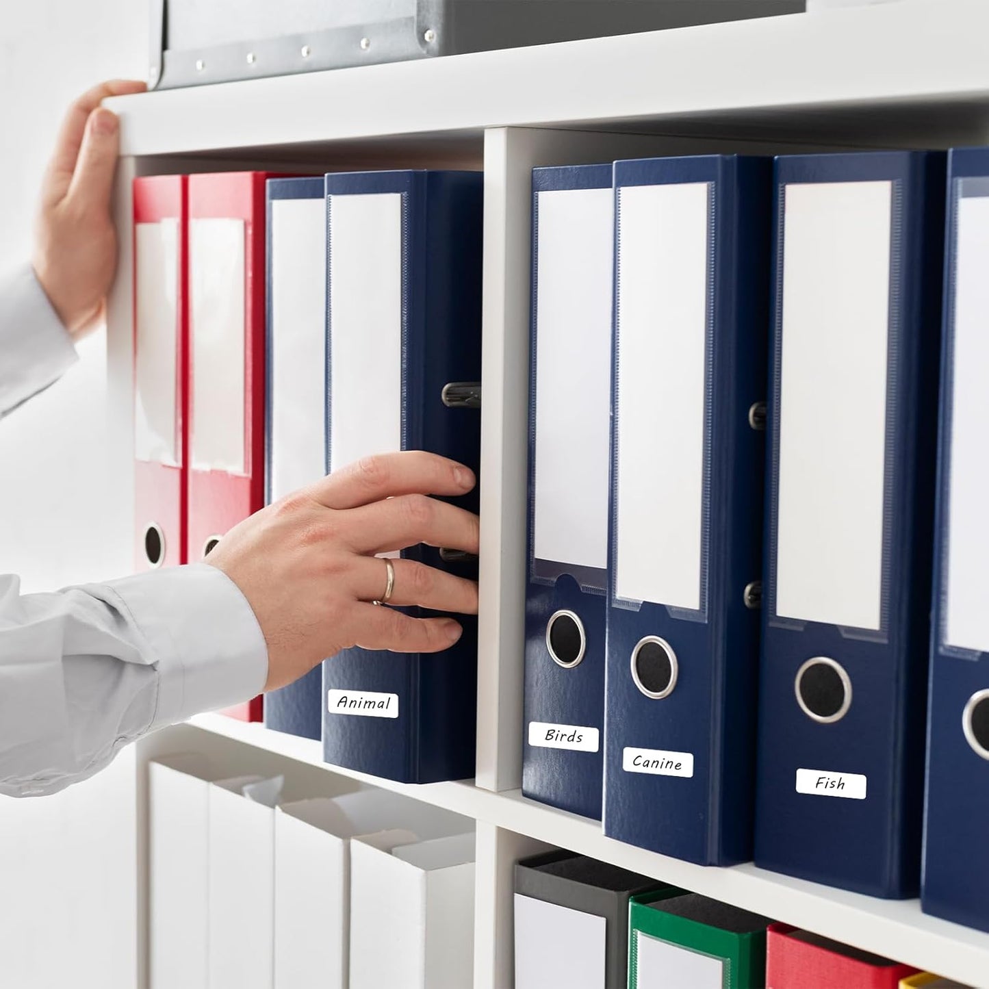 1680 Pcs Rectangle Labels 0.5" x 1.5" White Writable Name Label Stickers Blank Paper Stickers Self-Adhesive File Folder Labels for Document Bottle Cup School Office Classification