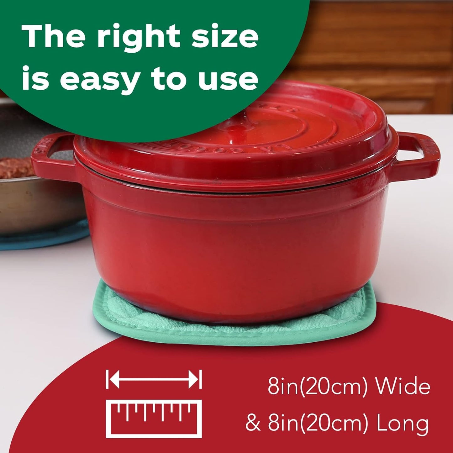 Joyhalo 6 Pack Pot Holders for Kitchen,Cotton Oven Holder with Great Heat Resistance,Non Slip Hot Pads for Kitchen Clearance,Aqua