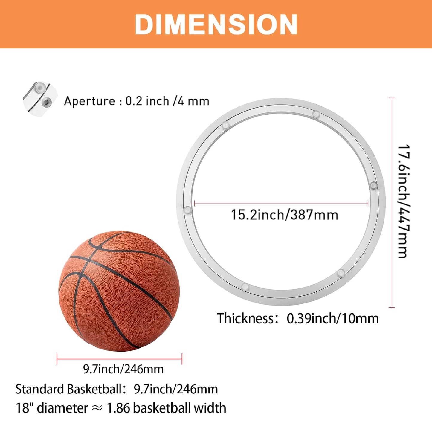 TamBee 18 Inch Lazy Susan Hardware Kit - Heavy Duty Aluminum Turntable Bearing with Metal Rotating Ring Mechanism Lazy Susan Parts for Puzzle Boards, DIY Projects (Base Only)