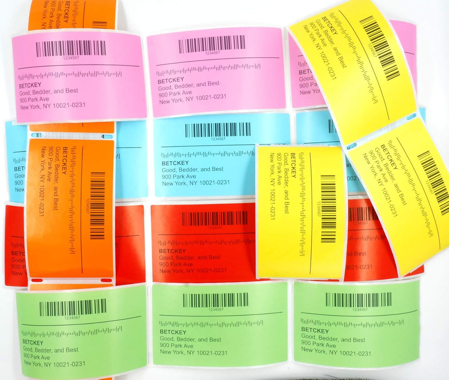 BETCKEY - 2" x 2" Square Labels Compatible with Zebra & Rollo Label Printer,Premium Adhesive & Perforated[Red, 6 Rolls, 4500 Labels]