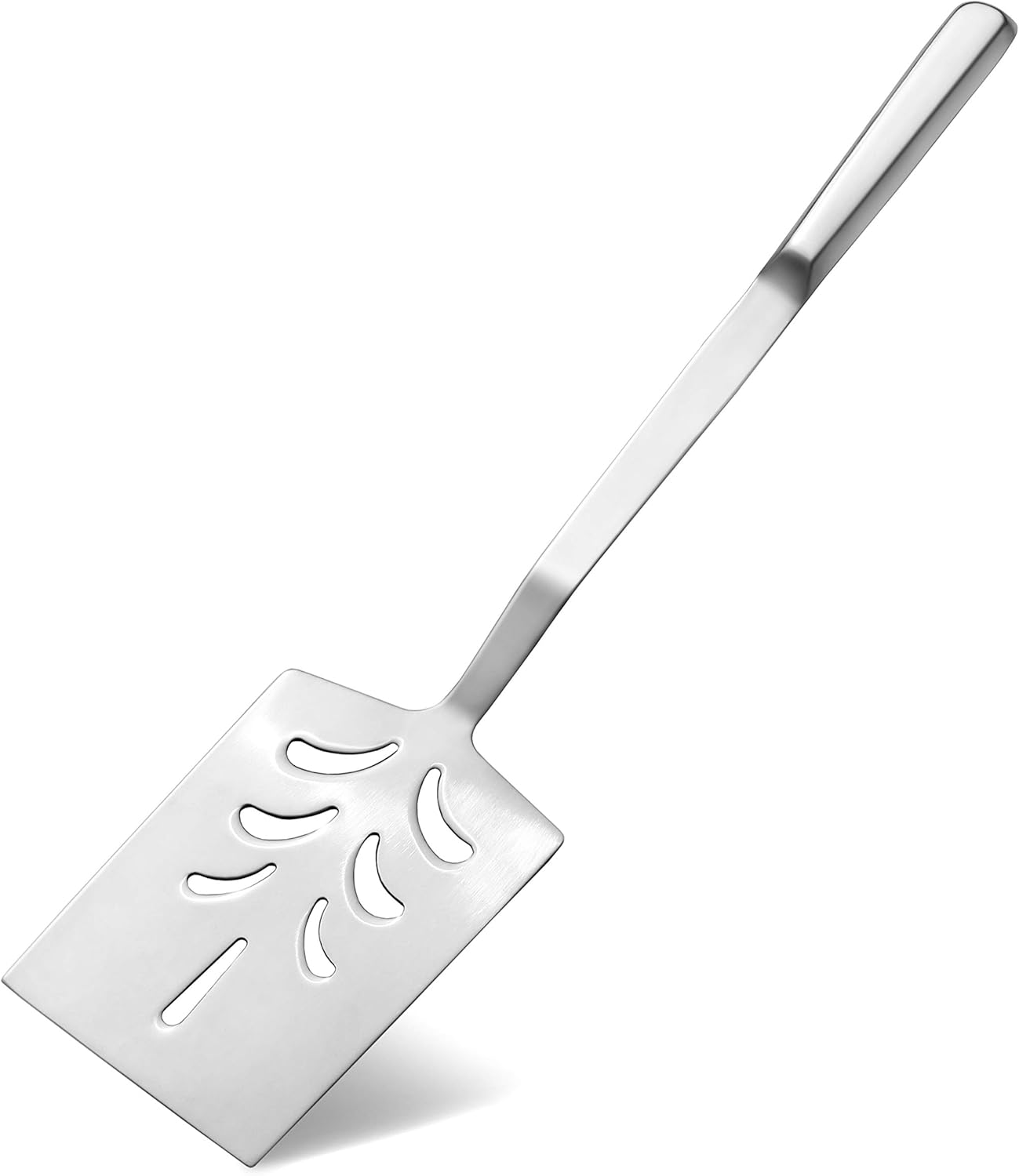 New Star Foodservice Hollow Handle Notched Serving Spoon (Silver, Perforated Spatulas (15-Inch))