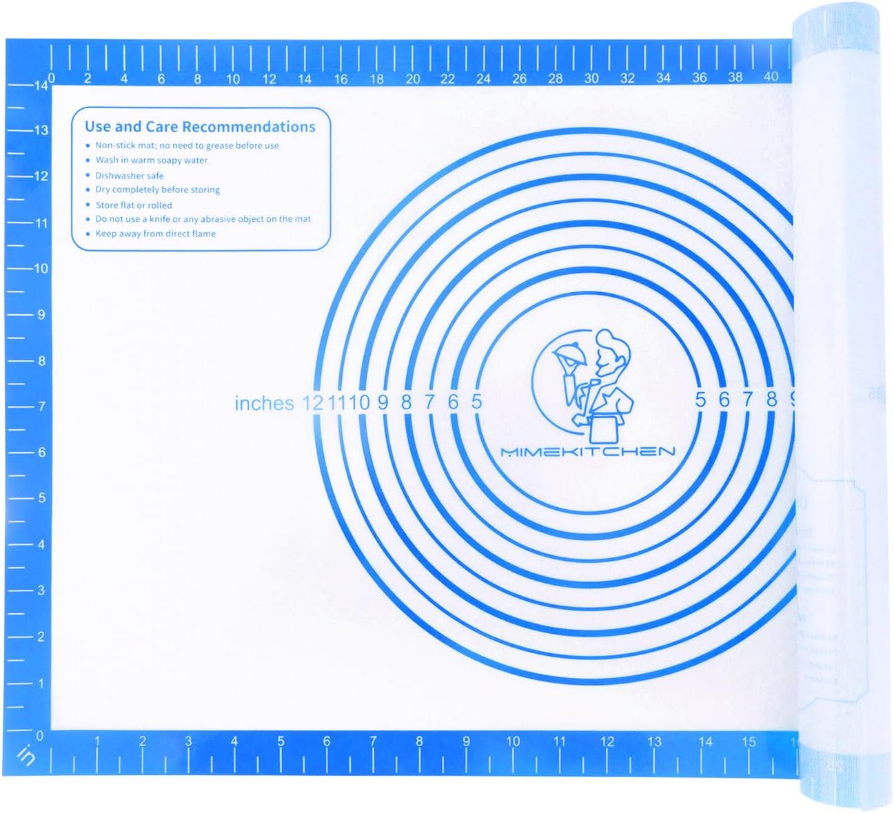 Silicone Pastry Mat for Baking, Pastry Dough Mat for Rolling, Kneading Mat, Silicone Baking Mat for Pizza Cookies Pie Crust Kitchen Counter Mat Placemat Oven Mat