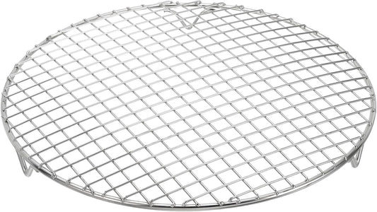 uxcell Round Cooking Rack with Legs, Dia 10.4 Inch 304 Stainless Steel Barbecue Grill for Cooking Baking Barbecue Air Fryer Racks, Silver