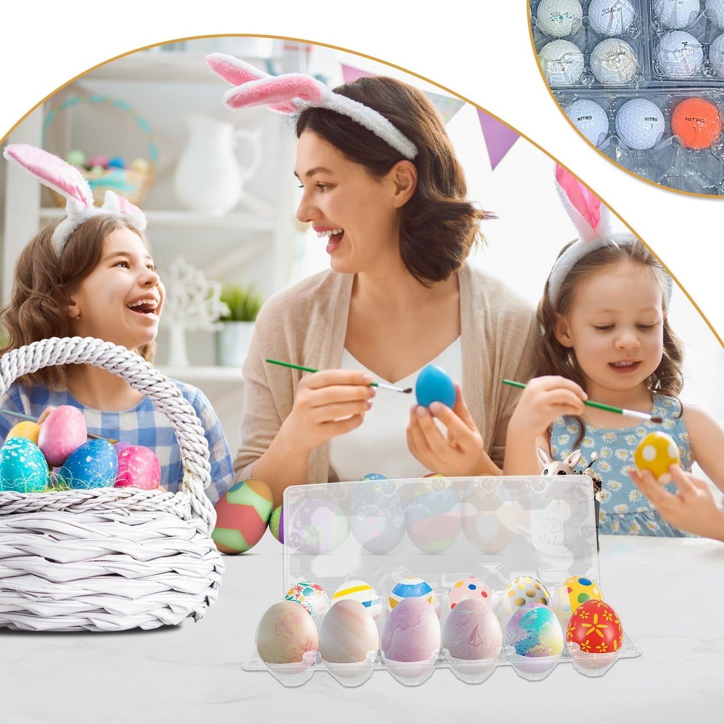 120 Pack Bulk Egg Cartons, Clear Plastic Chicken Egg Holders, Egg Tray Carton Holder for Home & Kitchen, Farm & Market Use, An Eco-Friendly Egg Storage Solution, 12 Grids