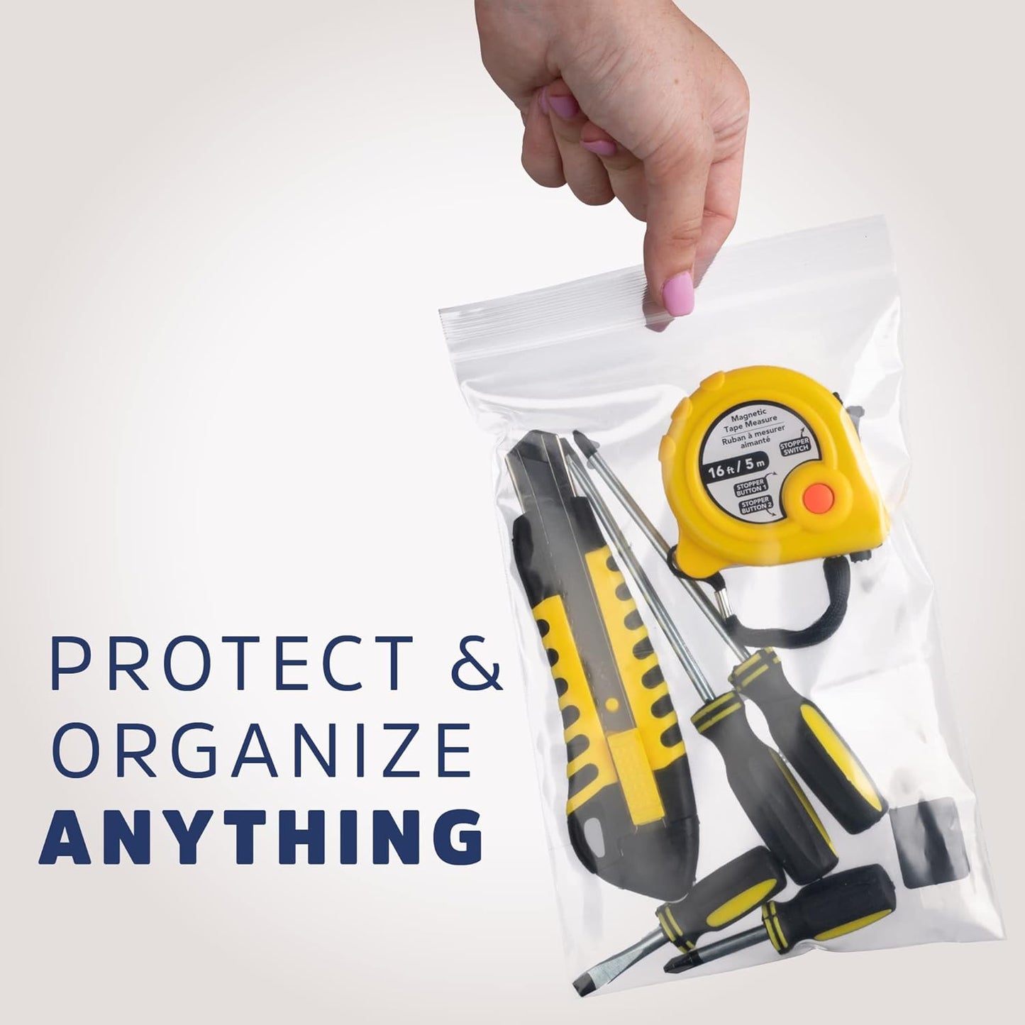 CLEAR PLASTIC RECLOSABLE ZIP BAGS - Bulk GPI Case Of 1000 5" x 8" 4mil Thick Heavy Duty strong & Durable Poly Baggies With Resealable Zipper Lock For Travel, Storage, Packaging & Shipping.